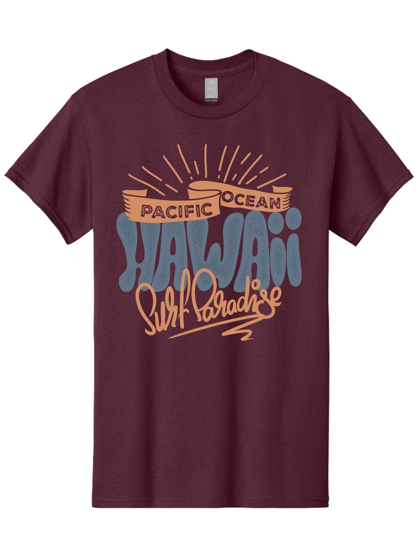 Pacific-Ocean-Wai-Anae-Surf-Paradise Men'S Graphic Tee, 100% Cotton, Comfortable Casual Summer Wear, Machine Washable, Hawaii Vacation, Pacific Ocean, Surf Paradise, Tropical Getaway, Beach Destination, Island Life, Surf Culture Aac371 4