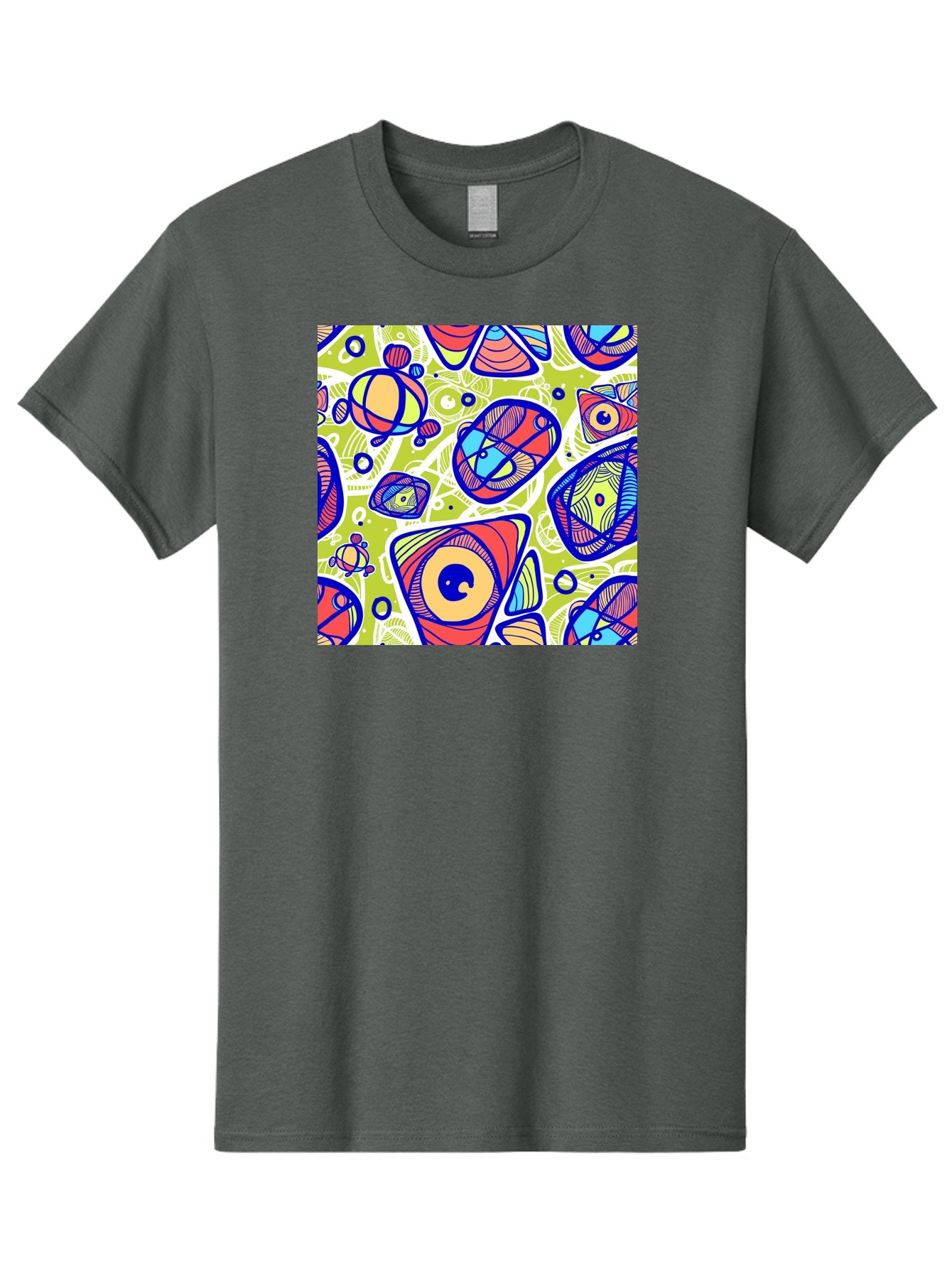 All-Seeing-Eyes Men'S Graphic Tee, 100% Cotton, Comfortable Casual Summer Wear, Machine Washable, Stylized Eyes, Abstract Shapes, Vibrant Colors, Bold Designs, Eye-Catching Patterns, Graphic Art, Tribal Motifs, Fantasy Elements, Aac375 6