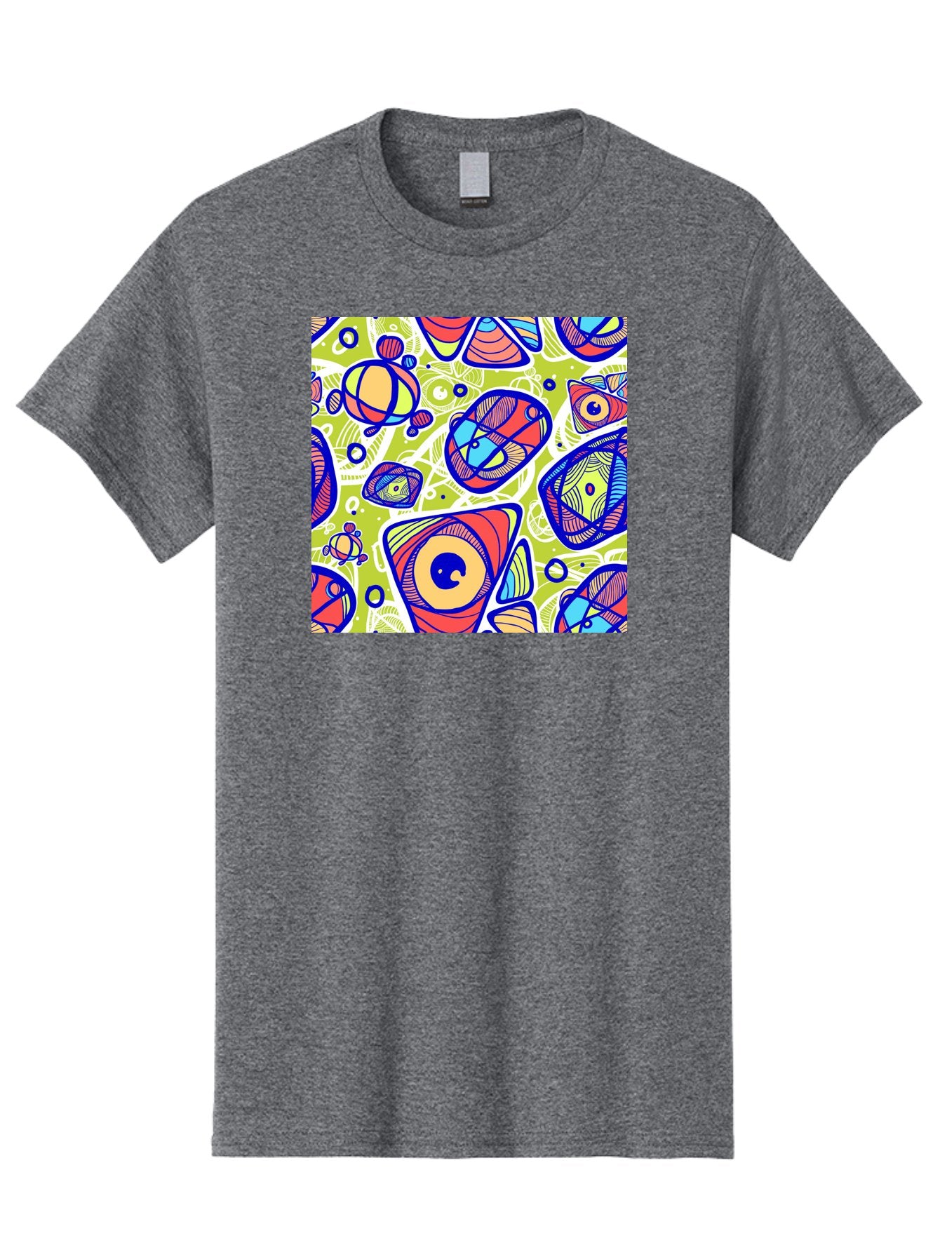 All-Seeing-Eyes Men'S Graphic Tee, 100% Cotton, Comfortable Casual Summer Wear, Machine Washable, Stylized Eyes, Abstract Shapes, Vibrant Colors, Bold Designs, Eye-Catching Patterns, Graphic Art, Tribal Motifs, Fantasy Elements, Aac375 11
