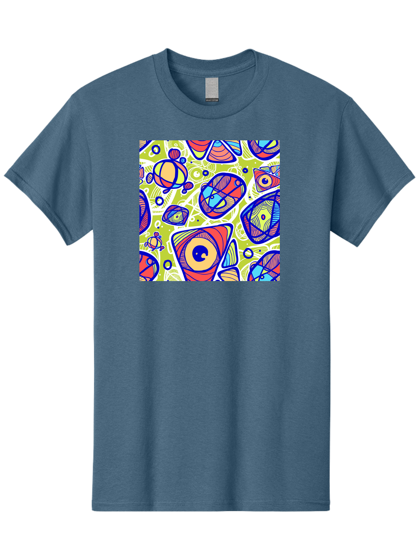 All-Seeing-Eyes Men'S Graphic Tee, 100% Cotton, Comfortable Casual Summer Wear, Machine Washable, Stylized Eyes, Abstract Shapes, Vibrant Colors, Bold Designs, Eye-Catching Patterns, Graphic Art, Tribal Motifs, Fantasy Elements, Aac375 5