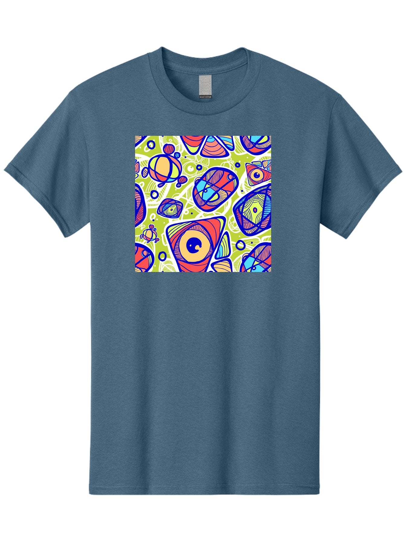 All-Seeing-Eyes Men'S Graphic Tee, 100% Cotton, Comfortable Casual Summer Wear, Machine Washable, Stylized Eyes, Abstract Shapes, Vibrant Colors, Bold Designs, Eye-Catching Patterns, Graphic Art, Tribal Motifs, Fantasy Elements, Aac375 12