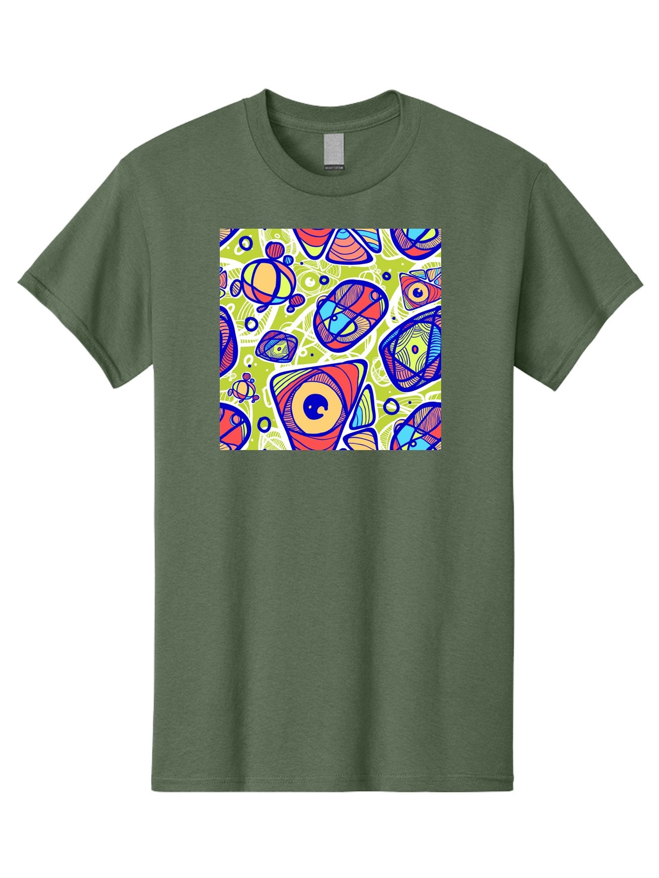 All-Seeing-Eyes Men'S Graphic Tee, 100% Cotton, Comfortable Casual Summer Wear, Machine Washable, Stylized Eyes, Abstract Shapes, Vibrant Colors, Bold Designs, Eye-Catching Patterns, Graphic Art, Tribal Motifs, Fantasy Elements, Aac375 13