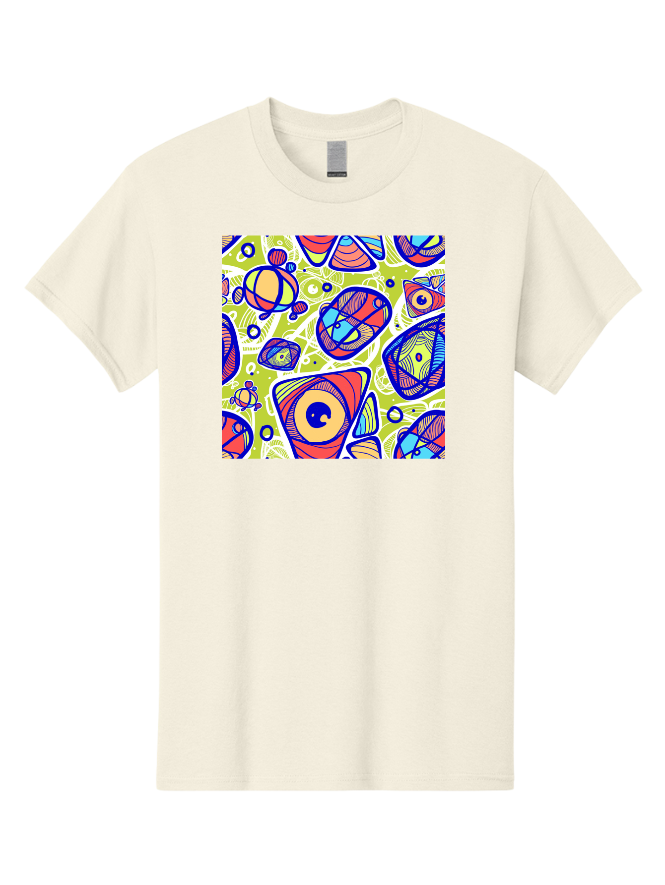 All-Seeing-Eyes Men'S Graphic Tee, 100% Cotton, Comfortable Casual Summer Wear, Machine Washable, Stylized Eyes, Abstract Shapes, Vibrant Colors, Bold Designs, Eye-Catching Patterns, Graphic Art, Tribal Motifs, Fantasy Elements, Aac375 21