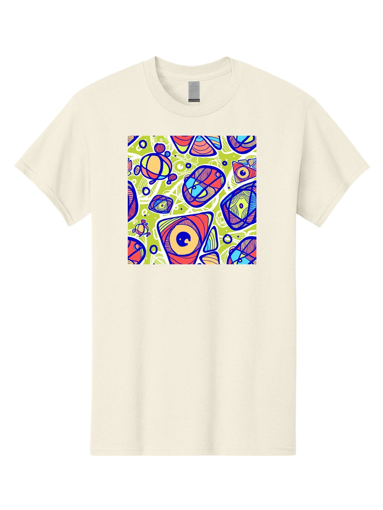 All-Seeing-Eyes Men'S Graphic Tee, 100% Cotton, Comfortable Casual Summer Wear, Machine Washable, Stylized Eyes, Abstract Shapes, Vibrant Colors, Bold Designs, Eye-Catching Patterns, Graphic Art, Tribal Motifs, Fantasy Elements, Aac375