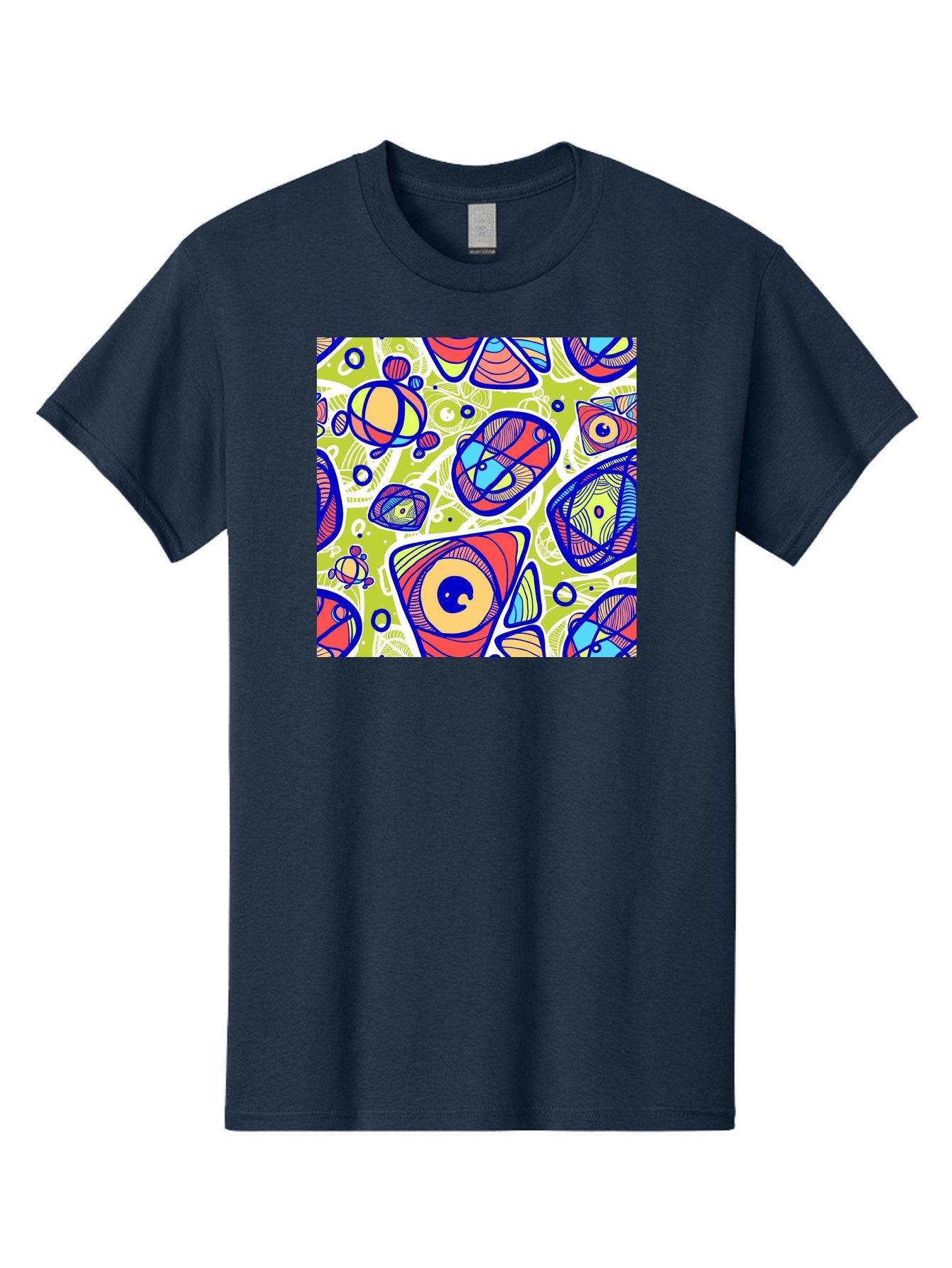 All-Seeing-Eyes Men'S Graphic Tee, 100% Cotton, Comfortable Casual Summer Wear, Machine Washable, Stylized Eyes, Abstract Shapes, Vibrant Colors, Bold Designs, Eye-Catching Patterns, Graphic Art, Tribal Motifs, Fantasy Elements, Aac375 8