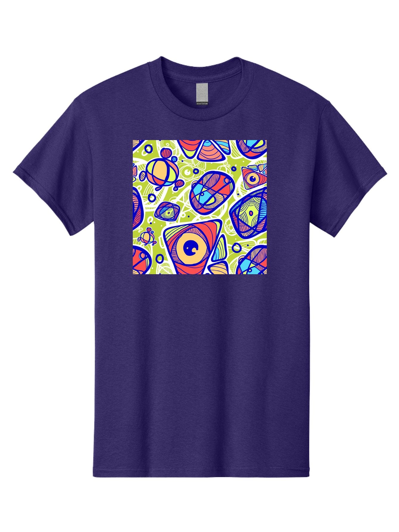 All-Seeing-Eyes Men'S Graphic Tee, 100% Cotton, Comfortable Casual Summer Wear, Machine Washable, Stylized Eyes, Abstract Shapes, Vibrant Colors, Bold Designs, Eye-Catching Patterns, Graphic Art, Tribal Motifs, Fantasy Elements, Aac375 9