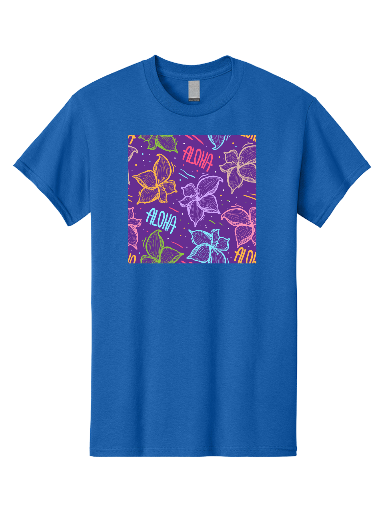 Aloha-Plumeria-Floral Men'S Graphic Tee, 100% Cotton, Comfortable Casual Summer Wear, Machine Washable, Plumeria Flowers, Tropical Flowers, Aloha Text, Colorful Graphics, Festive Design, Hawaiian Theme, Vibrant Colors, Playful Pattern, Aac376 7