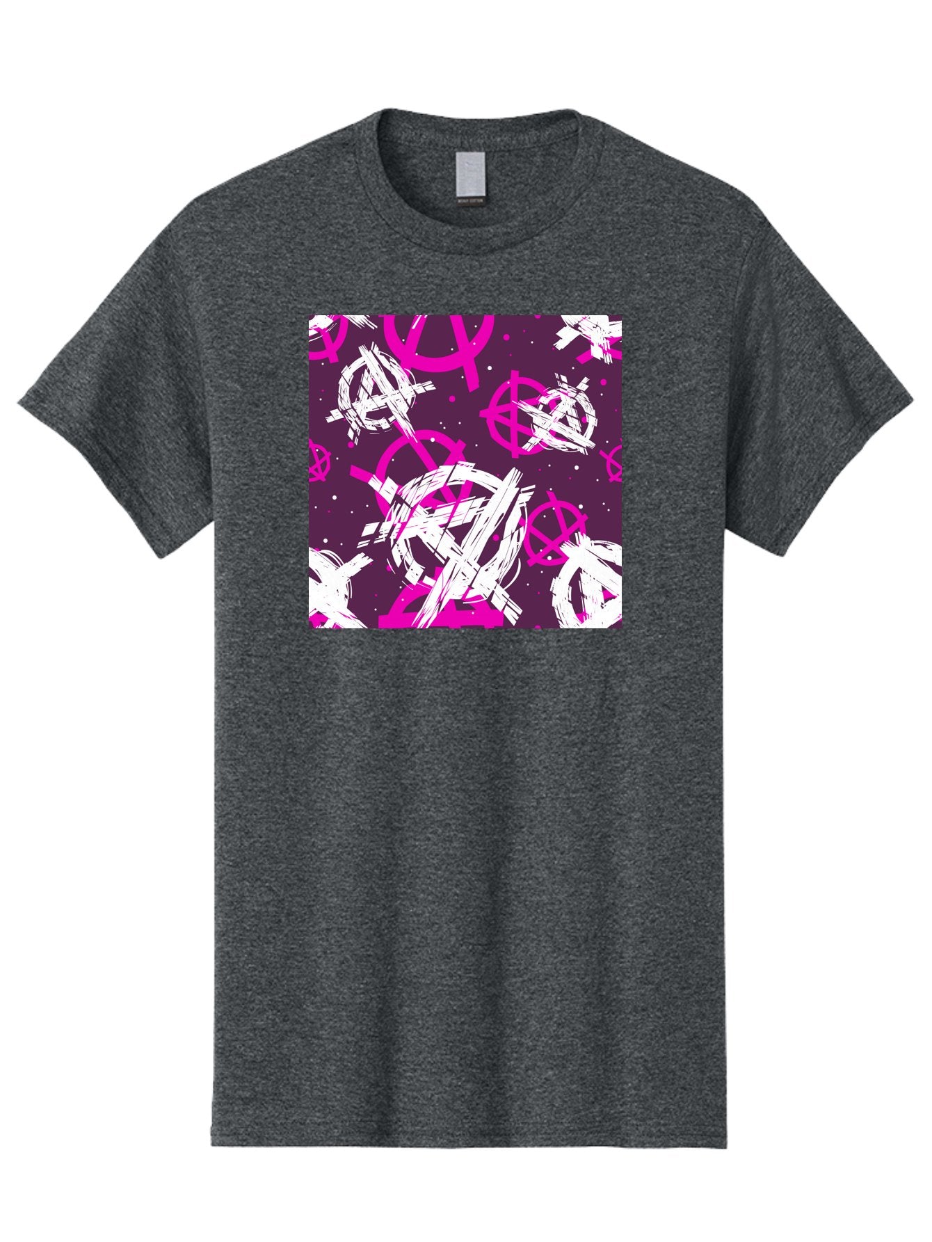 Anarchy-Symbols Men'S Graphic Tee, 100% Cotton, Comfortable Casual Summer Wear, Machine Washable, Anarchy Symbols, Protest Signs, Activist Graphics, Punk Rock Imagery, Chaotic Patterns, Abstract Art, Rebellion Motifs, Symbolic Expression, Aac377
