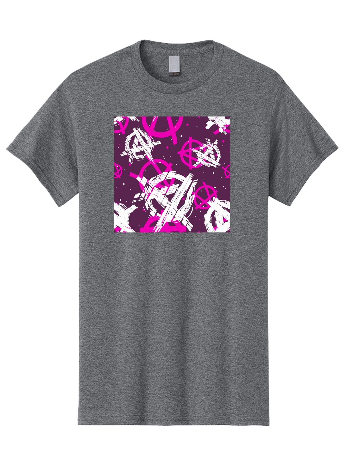 Anarchy-Symbols Men'S Graphic Tee, 100% Cotton, Comfortable Casual Summer Wear, Machine Washable, Anarchy Symbols, Protest Signs, Activist Graphics, Punk Rock Imagery, Chaotic Patterns, Abstract Art, Rebellion Motifs, Symbolic Expression, Aac377 9
