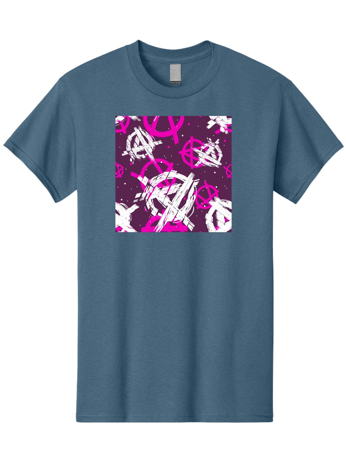 Anarchy-Symbols Men'S Graphic Tee, 100% Cotton, Comfortable Casual Summer Wear, Machine Washable, Anarchy Symbols, Protest Signs, Activist Graphics, Punk Rock Imagery, Chaotic Patterns, Abstract Art, Rebellion Motifs, Symbolic Expression, Aac377 12