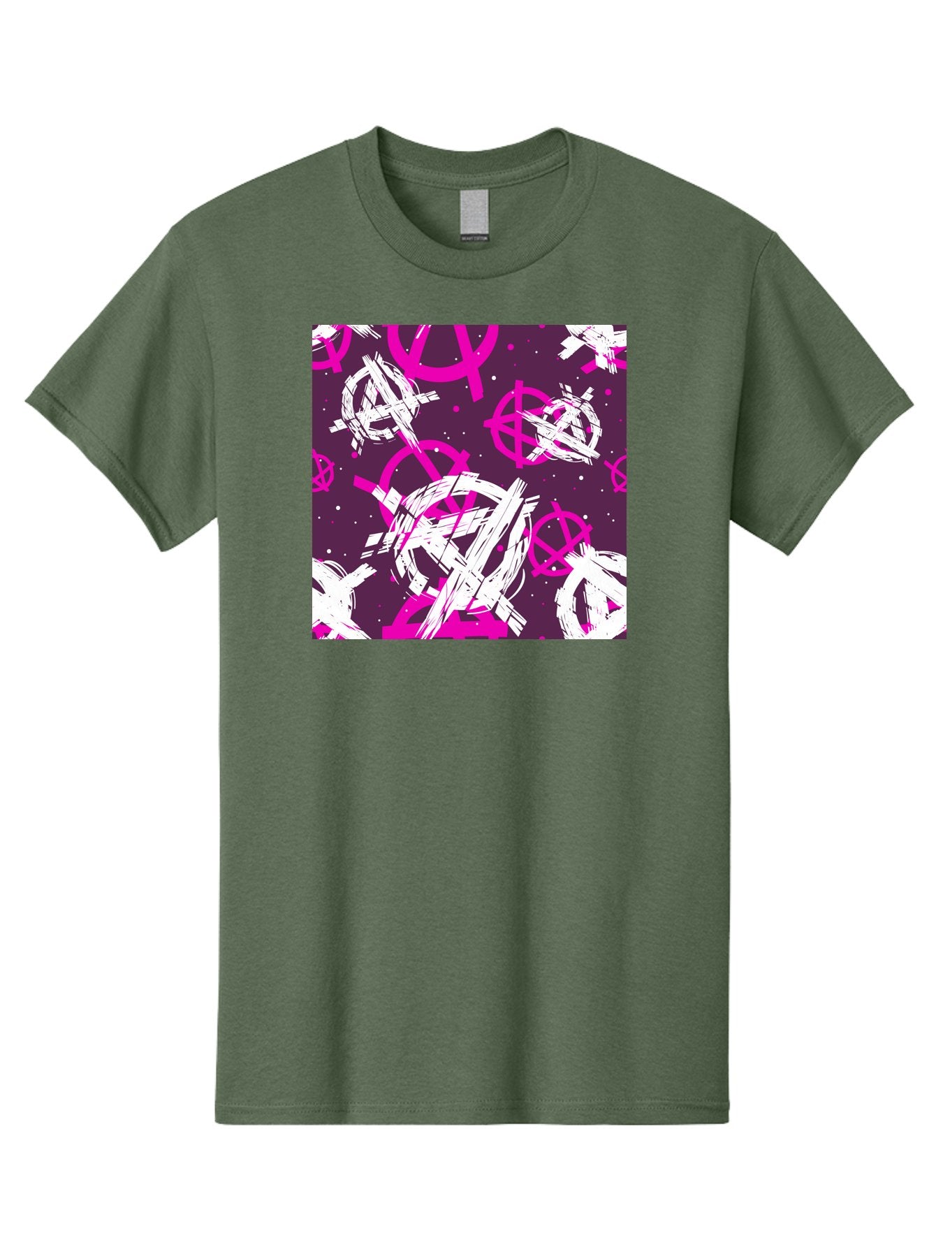 Anarchy-Symbols Men'S Graphic Tee, 100% Cotton, Comfortable Casual Summer Wear, Machine Washable, Anarchy Symbols, Protest Signs, Activist Graphics, Punk Rock Imagery, Chaotic Patterns, Abstract Art, Rebellion Motifs, Symbolic Expression, Aac377 11