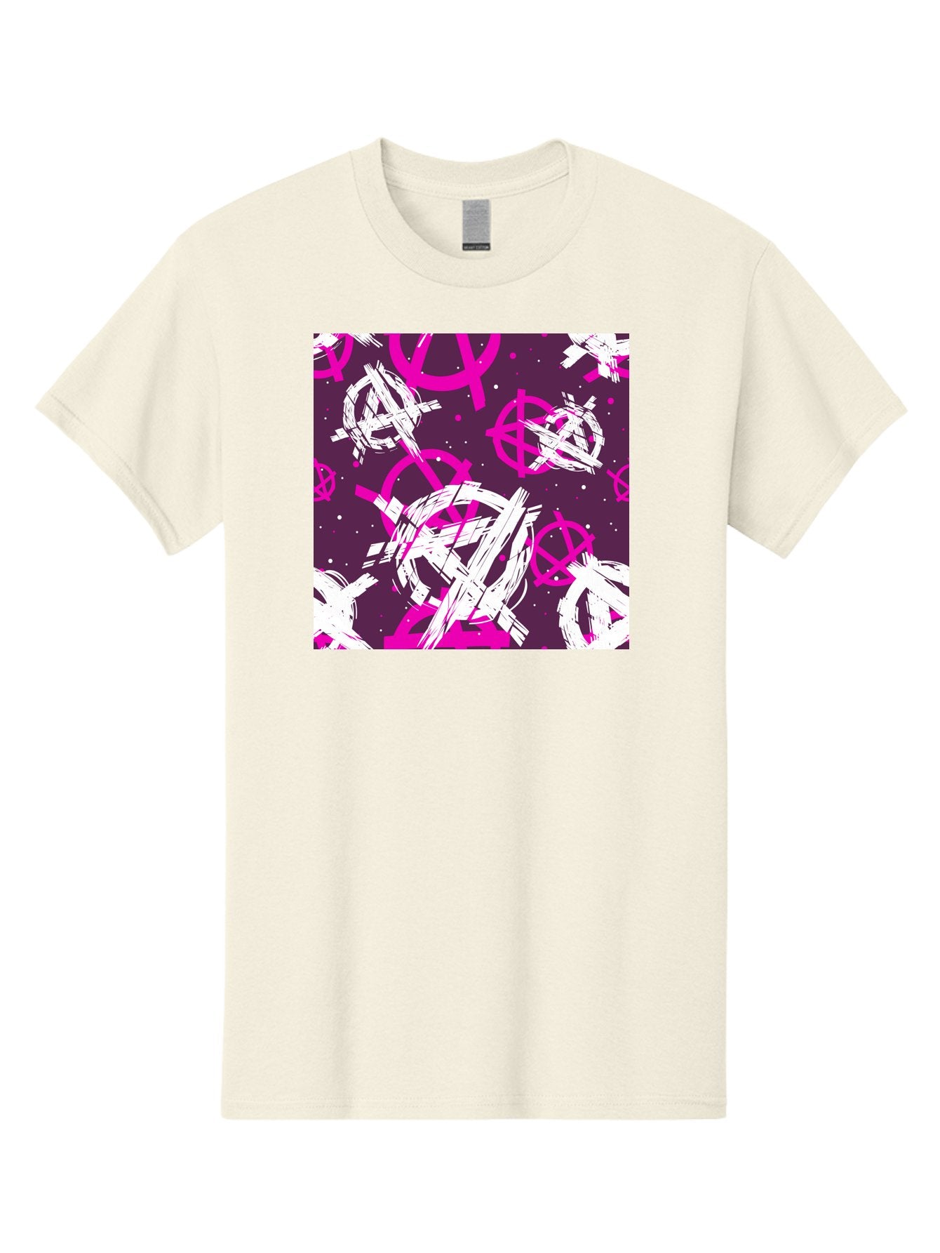 Anarchy-Symbols Men'S Graphic Tee, 100% Cotton, Comfortable Casual Summer Wear, Machine Washable, Anarchy Symbols, Protest Signs, Activist Graphics, Punk Rock Imagery, Chaotic Patterns, Abstract Art, Rebellion Motifs, Symbolic Expression, Aac377 13