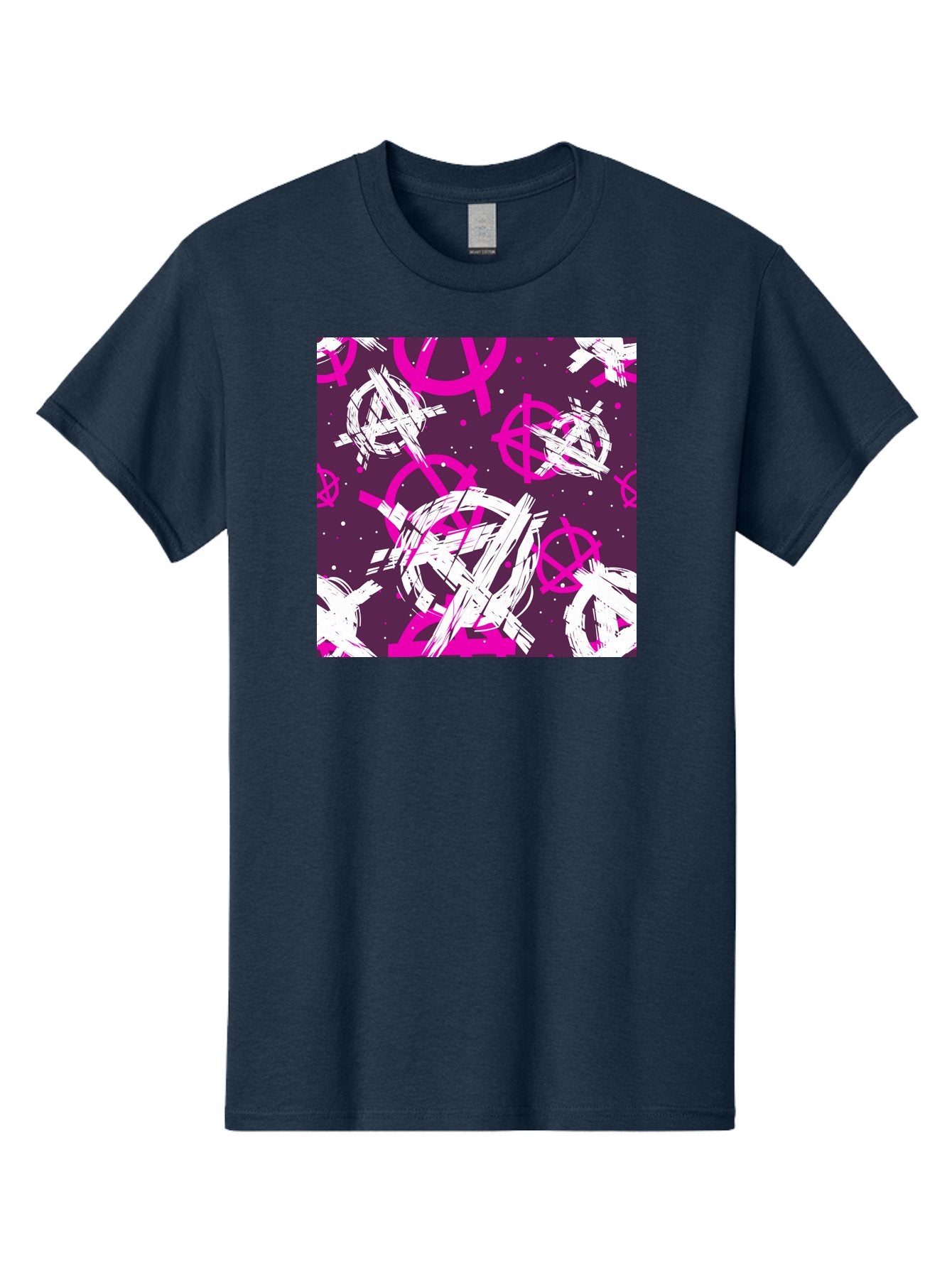 Anarchy-Symbols Men'S Graphic Tee, 100% Cotton, Comfortable Casual Summer Wear, Machine Washable, Anarchy Symbols, Protest Signs, Activist Graphics, Punk Rock Imagery, Chaotic Patterns, Abstract Art, Rebellion Motifs, Symbolic Expression, Aac377 14