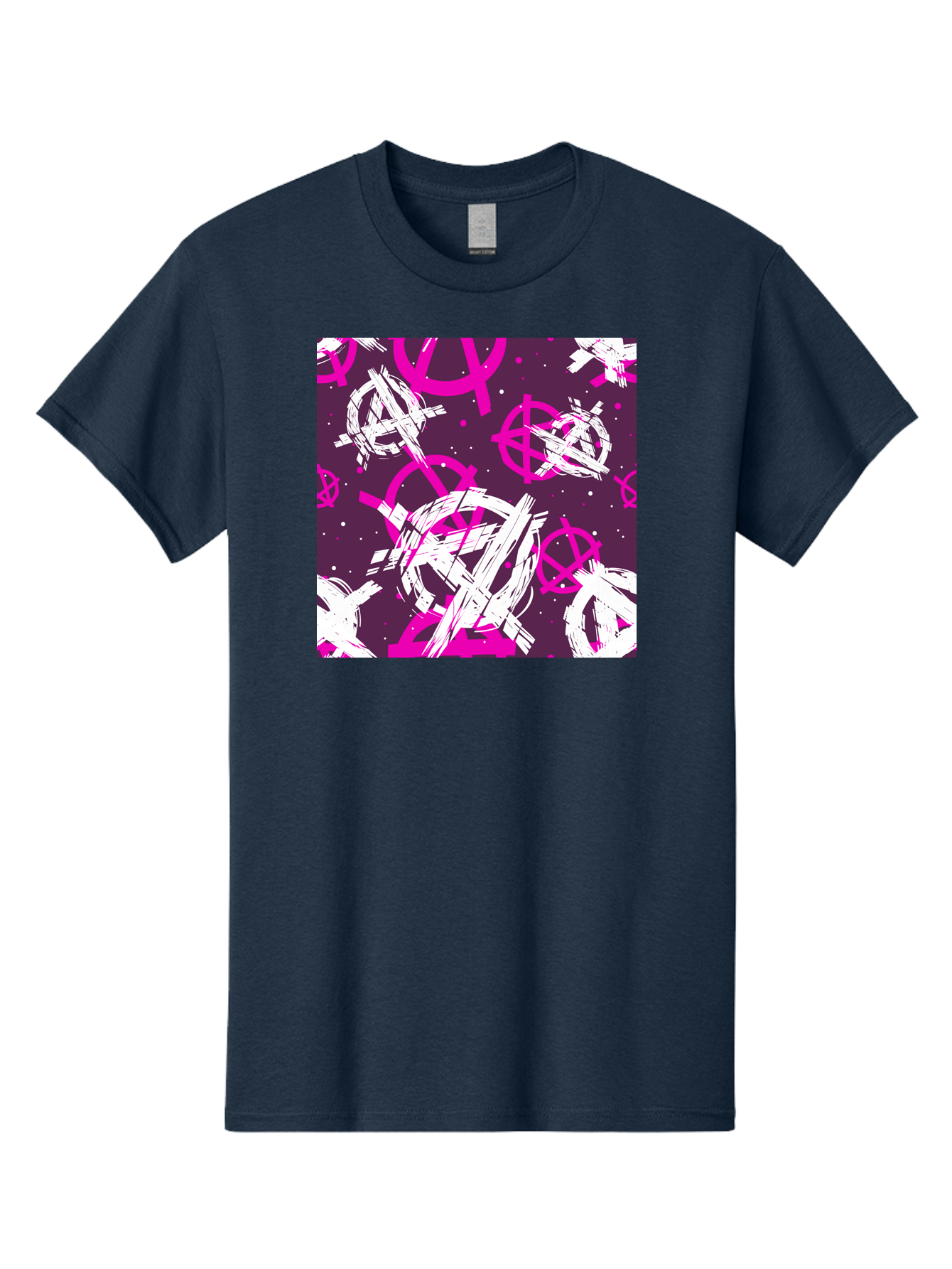 Anarchy-Symbols Men'S Graphic Tee, 100% Cotton, Comfortable Casual Summer Wear, Machine Washable, Anarchy Symbols, Protest Signs, Activist Graphics, Punk Rock Imagery, Chaotic Patterns, Abstract Art, Rebellion Motifs, Symbolic Expression, Aac377 3