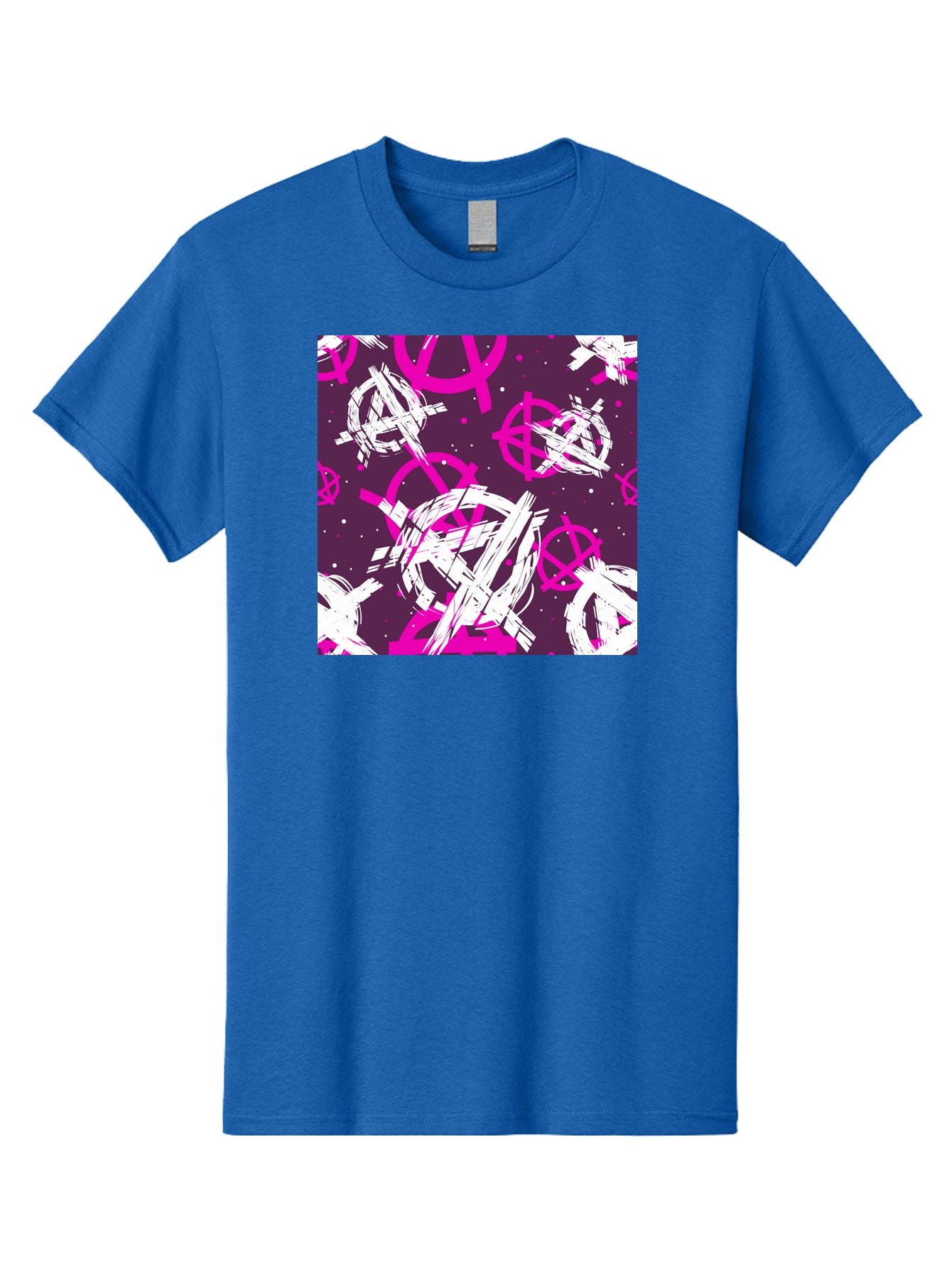 Anarchy-Symbols Men'S Graphic Tee, 100% Cotton, Comfortable Casual Summer Wear, Machine Washable, Anarchy Symbols, Protest Signs, Activist Graphics, Punk Rock Imagery, Chaotic Patterns, Abstract Art, Rebellion Motifs, Symbolic Expression, Aac377