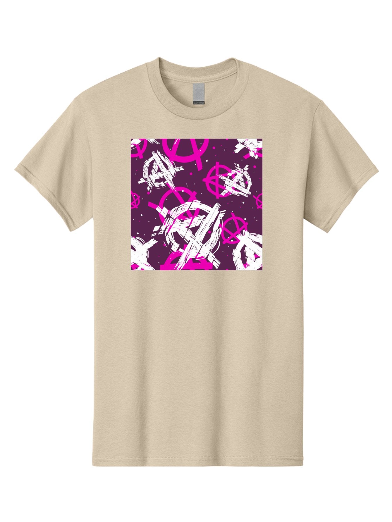 Anarchy-Symbols Men'S Graphic Tee, 100% Cotton, Comfortable Casual Summer Wear, Machine Washable, Anarchy Symbols, Protest Signs, Activist Graphics, Punk Rock Imagery, Chaotic Patterns, Abstract Art, Rebellion Motifs, Symbolic Expression, Aac377 7