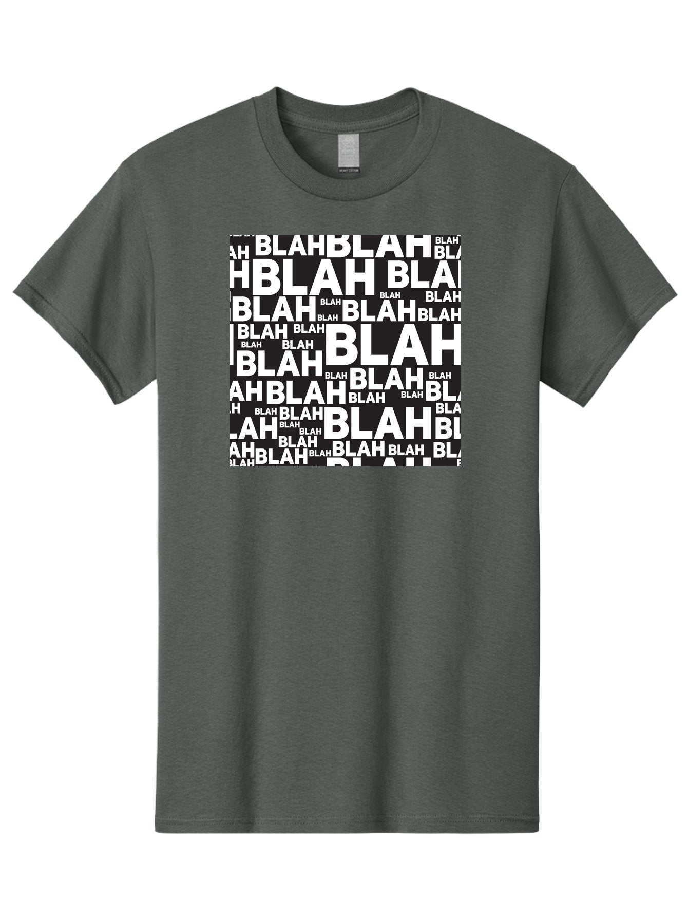 Blah Men'S Graphic Tee, 100% Cotton, Comfortable Casual Summer Wear, Machine Washable, Repetitive Text, Blah Blah, White Font, Black Background, Meaningless Words, Corporate Jargon, Office Chatter, Meaningless Speech, Empty Talk, Aac379 10