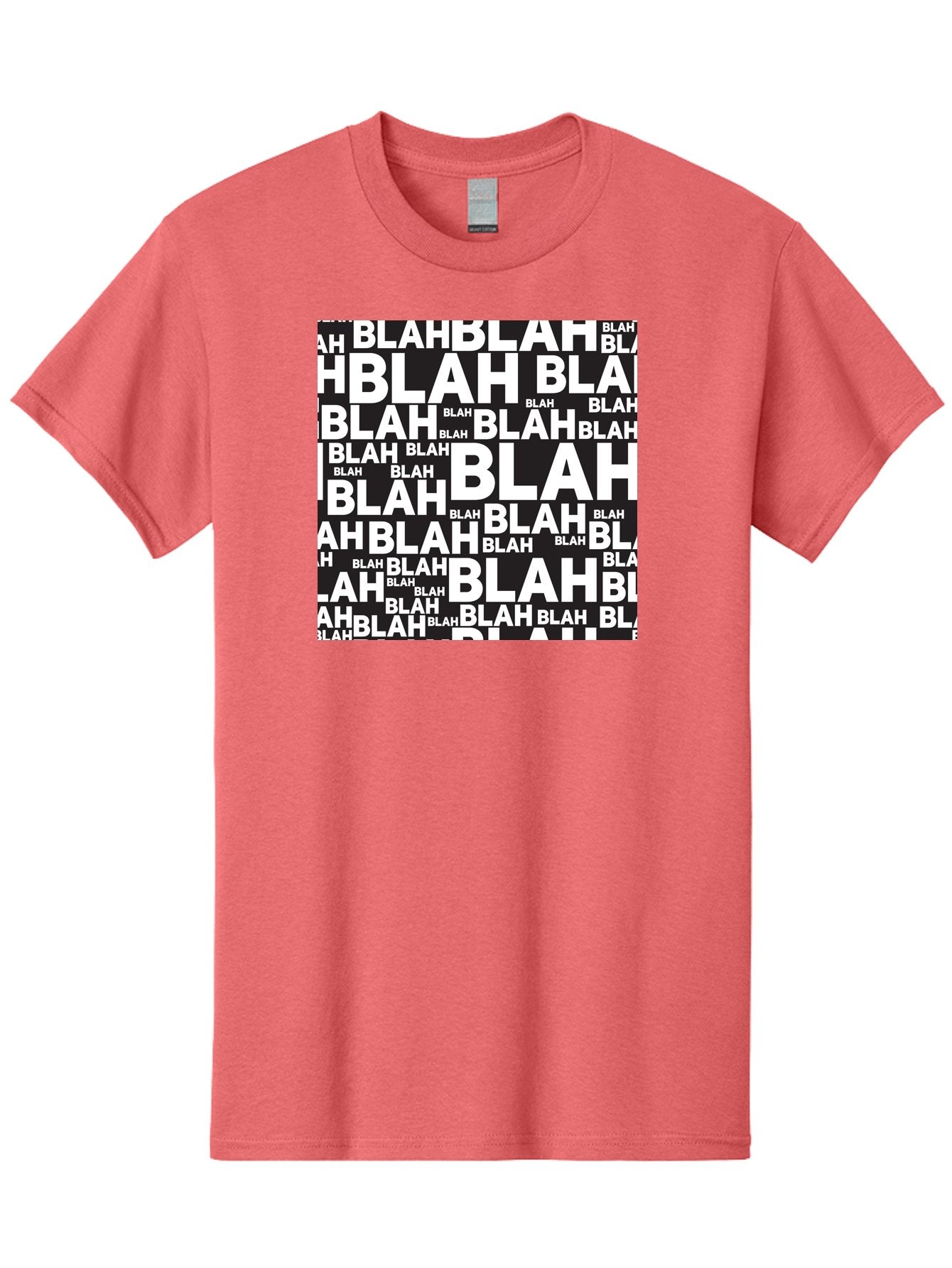 Blah Men'S Graphic Tee, 100% Cotton, Comfortable Casual Summer Wear, Machine Washable, Repetitive Text, Blah Blah, White Font, Black Background, Meaningless Words, Corporate Jargon, Office Chatter, Meaningless Speech, Empty Talk, Aac379