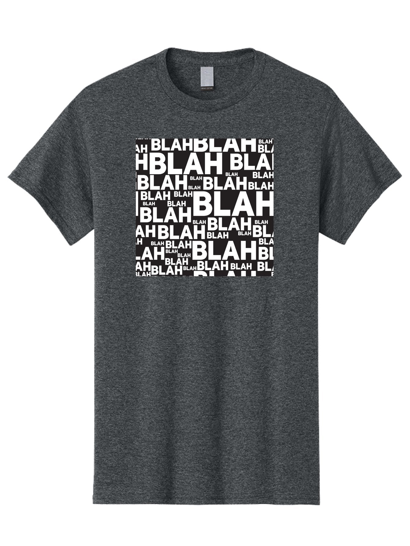 Blah Men'S Graphic Tee, 100% Cotton, Comfortable Casual Summer Wear, Machine Washable, Repetitive Text, Blah Blah, White Font, Black Background, Meaningless Words, Corporate Jargon, Office Chatter, Meaningless Speech, Empty Talk, Aac379 6