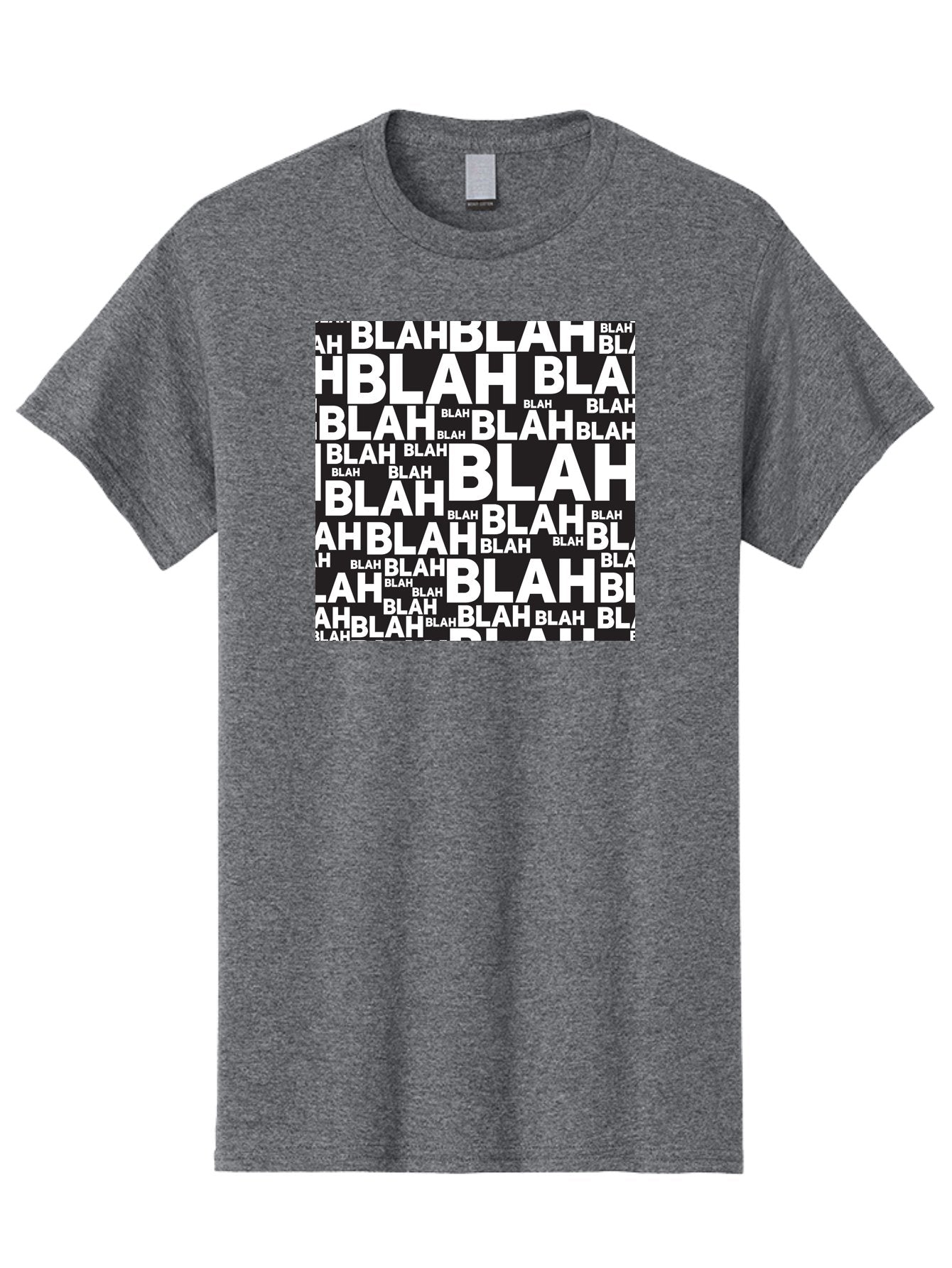 Blah Men'S Graphic Tee, 100% Cotton, Comfortable Casual Summer Wear, Machine Washable, Repetitive Text, Blah Blah, White Font, Black Background, Meaningless Words, Corporate Jargon, Office Chatter, Meaningless Speech, Empty Talk, Aac379 13