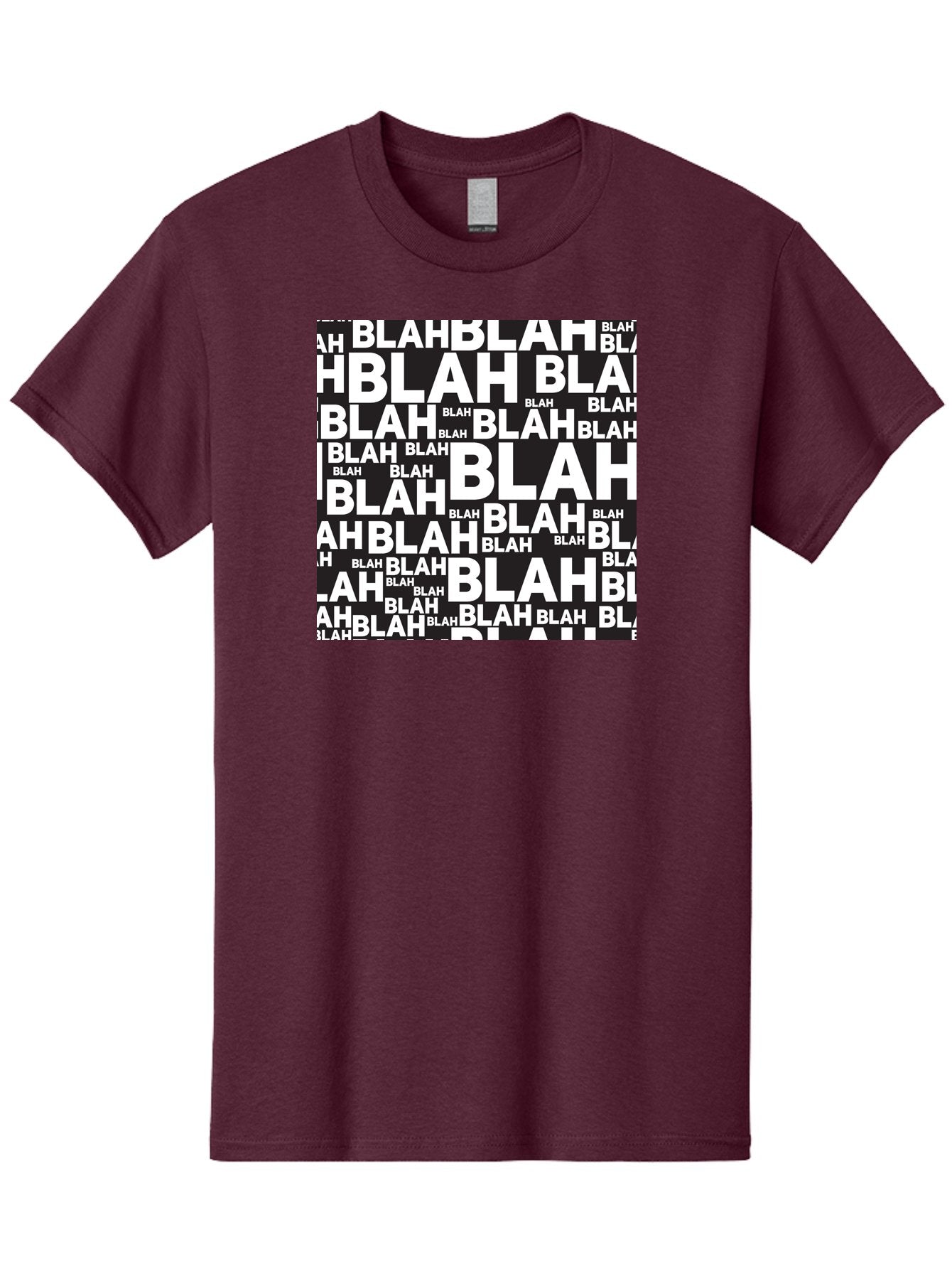 Blah Men'S Graphic Tee, 100% Cotton, Comfortable Casual Summer Wear, Machine Washable, Repetitive Text, Blah Blah, White Font, Black Background, Meaningless Words, Corporate Jargon, Office Chatter, Meaningless Speech, Empty Talk, Aac379 4