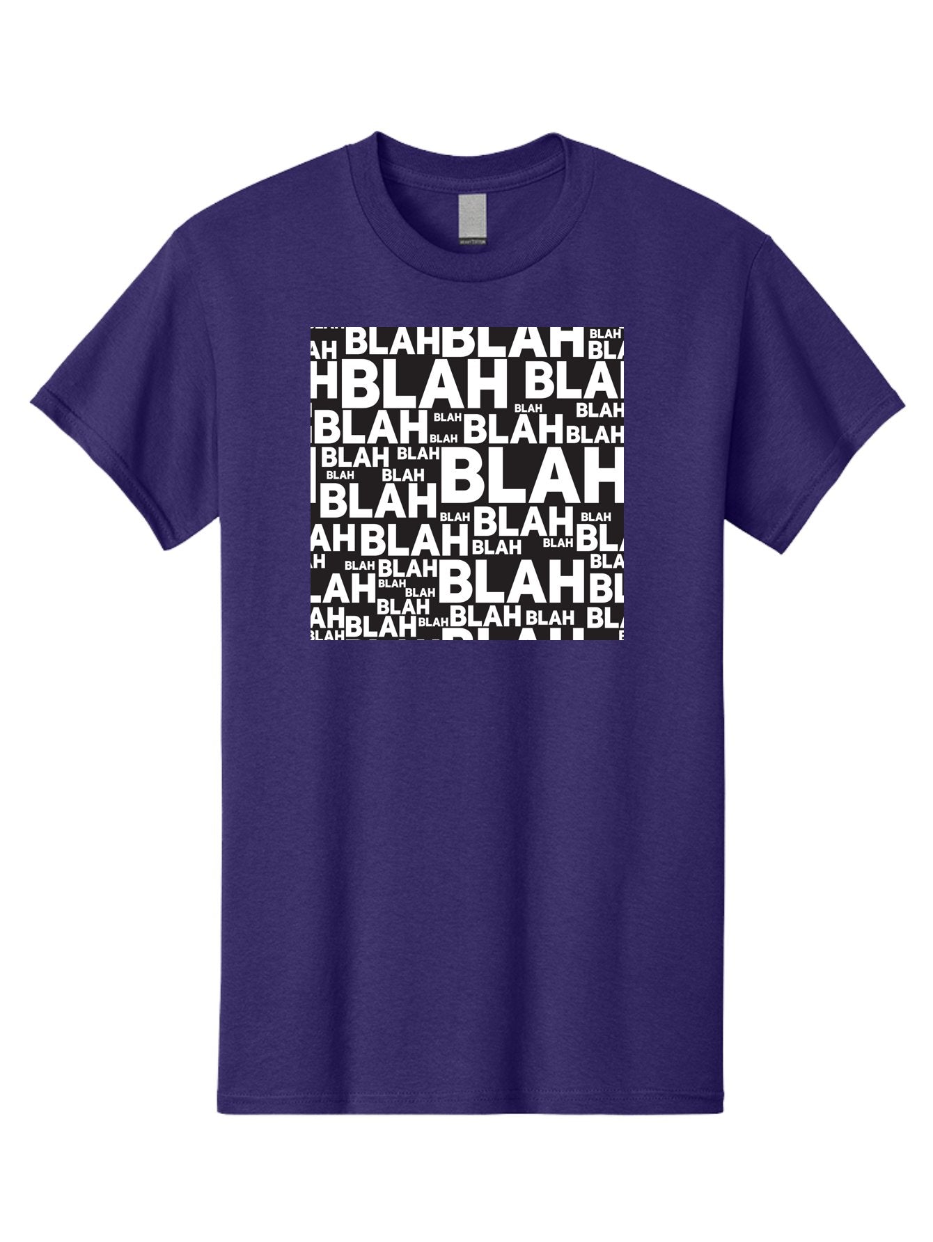 Blah Men'S Graphic Tee, 100% Cotton, Comfortable Casual Summer Wear, Machine Washable, Repetitive Text, Blah Blah, White Font, Black Background, Meaningless Words, Corporate Jargon, Office Chatter, Meaningless Speech, Empty Talk, Aac379 7