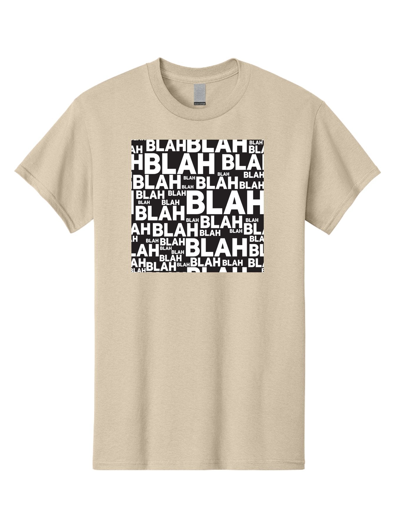 Blah Men'S Graphic Tee, 100% Cotton, Comfortable Casual Summer Wear, Machine Washable, Repetitive Text, Blah Blah, White Font, Black Background, Meaningless Words, Corporate Jargon, Office Chatter, Meaningless Speech, Empty Talk, Aac379 15