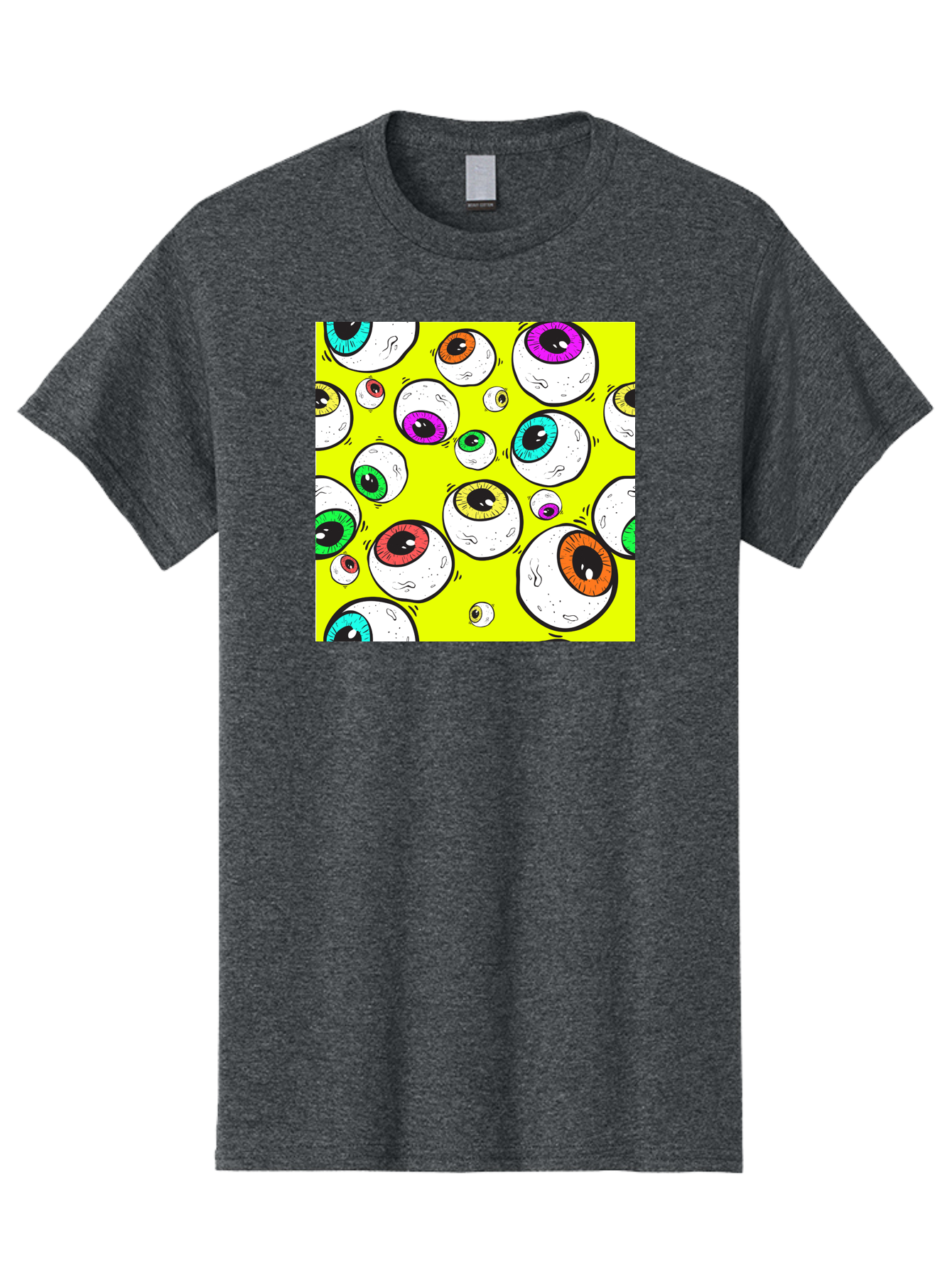 Colorful-Eyeballs Men'S Graphic Tee, 100% Cotton, Comfortable Casual Summer Wear, Machine Washable, Cartoon Eyeballs, Colorful Eyes, Vibrant Colors, Pop Art, Playful Graphics, Quirky Design, Eye-Catching Visuals, Fun Illustration, Aac386 17