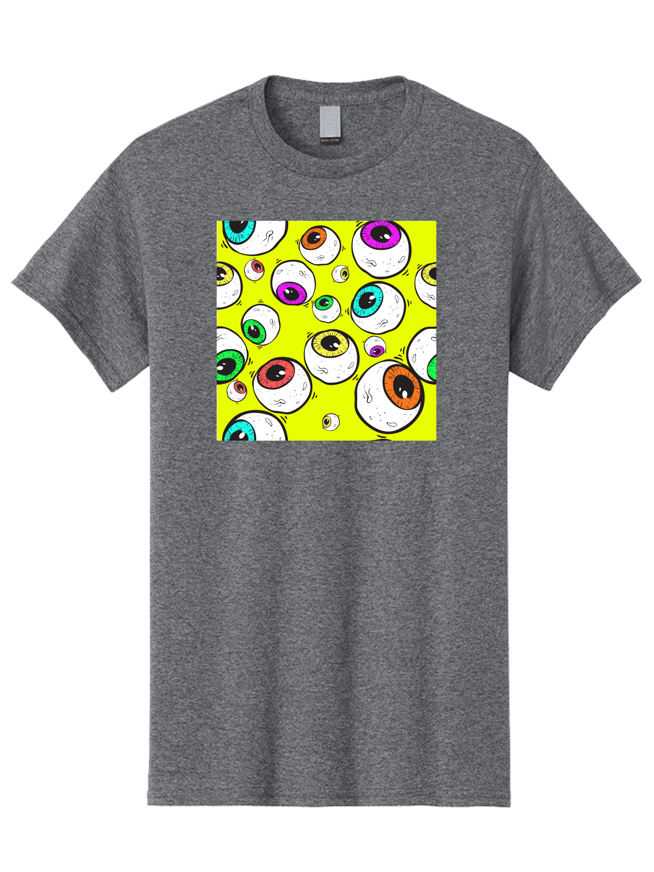 Colorful-Eyeballs Men'S Graphic Tee, 100% Cotton, Comfortable Casual Summer Wear, Machine Washable, Cartoon Eyeballs, Colorful Eyes, Vibrant Colors, Pop Art, Playful Graphics, Quirky Design, Eye-Catching Visuals, Fun Illustration, Aac386 23