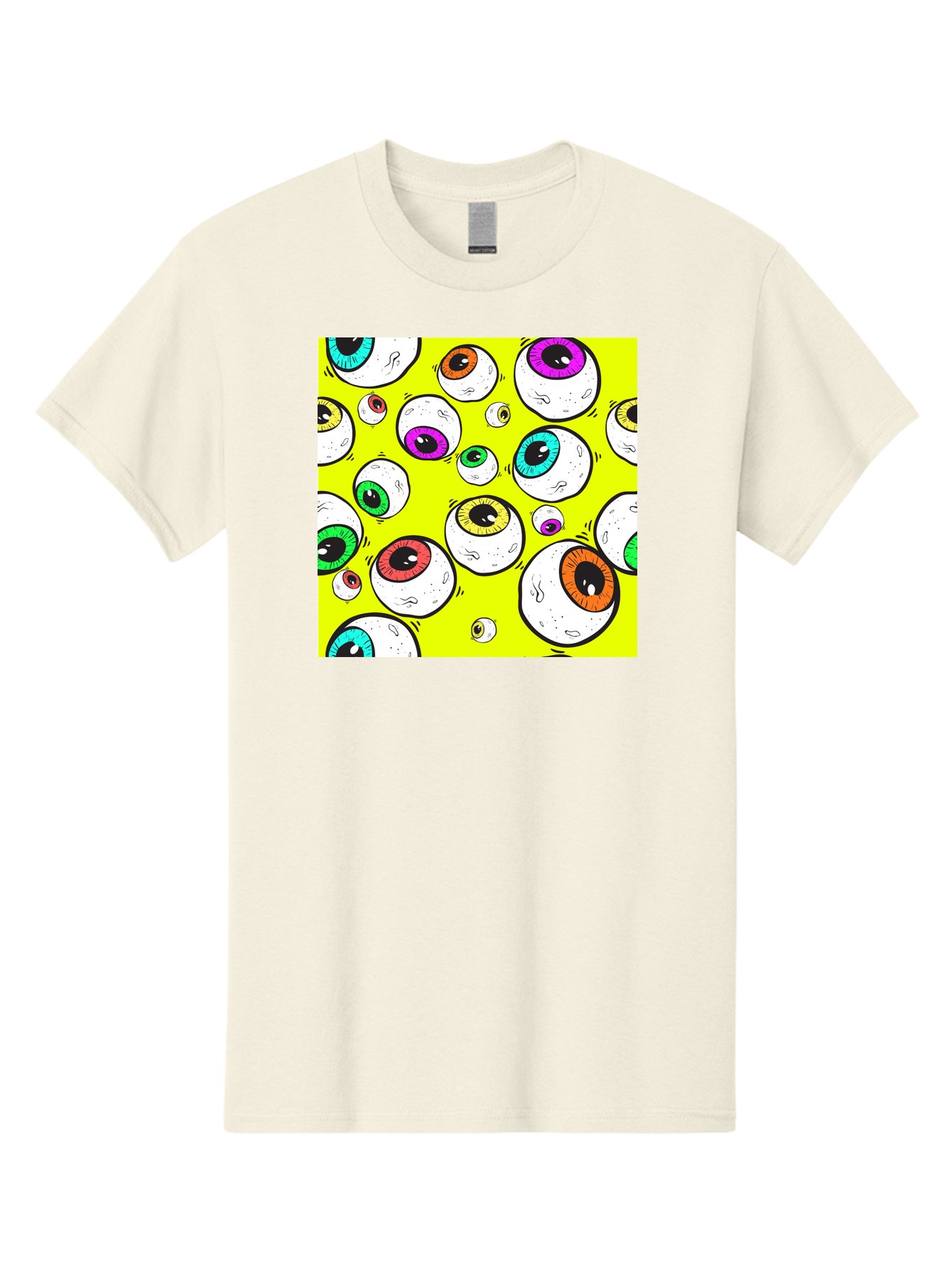 Colorful-Eyeballs Men'S Graphic Tee, 100% Cotton, Comfortable Casual Summer Wear, Machine Washable, Cartoon Eyeballs, Colorful Eyes, Vibrant Colors, Pop Art, Playful Graphics, Quirky Design, Eye-Catching Visuals, Fun Illustration, Aac386 7