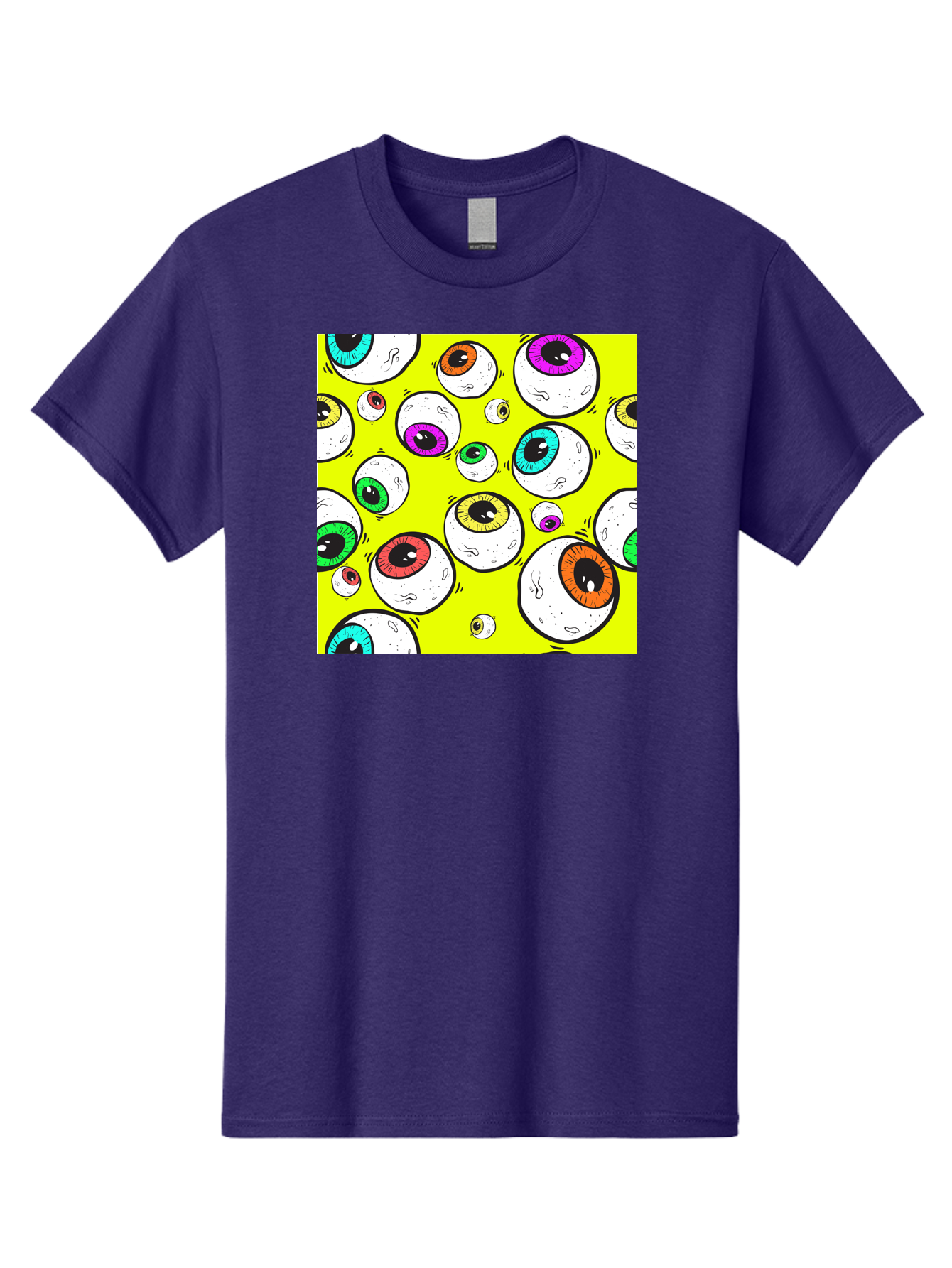 Colorful-Eyeballs Men'S Graphic Tee, 100% Cotton, Comfortable Casual Summer Wear, Machine Washable, Cartoon Eyeballs, Colorful Eyes, Vibrant Colors, Pop Art, Playful Graphics, Quirky Design, Eye-Catching Visuals, Fun Illustration, Aac386 29
