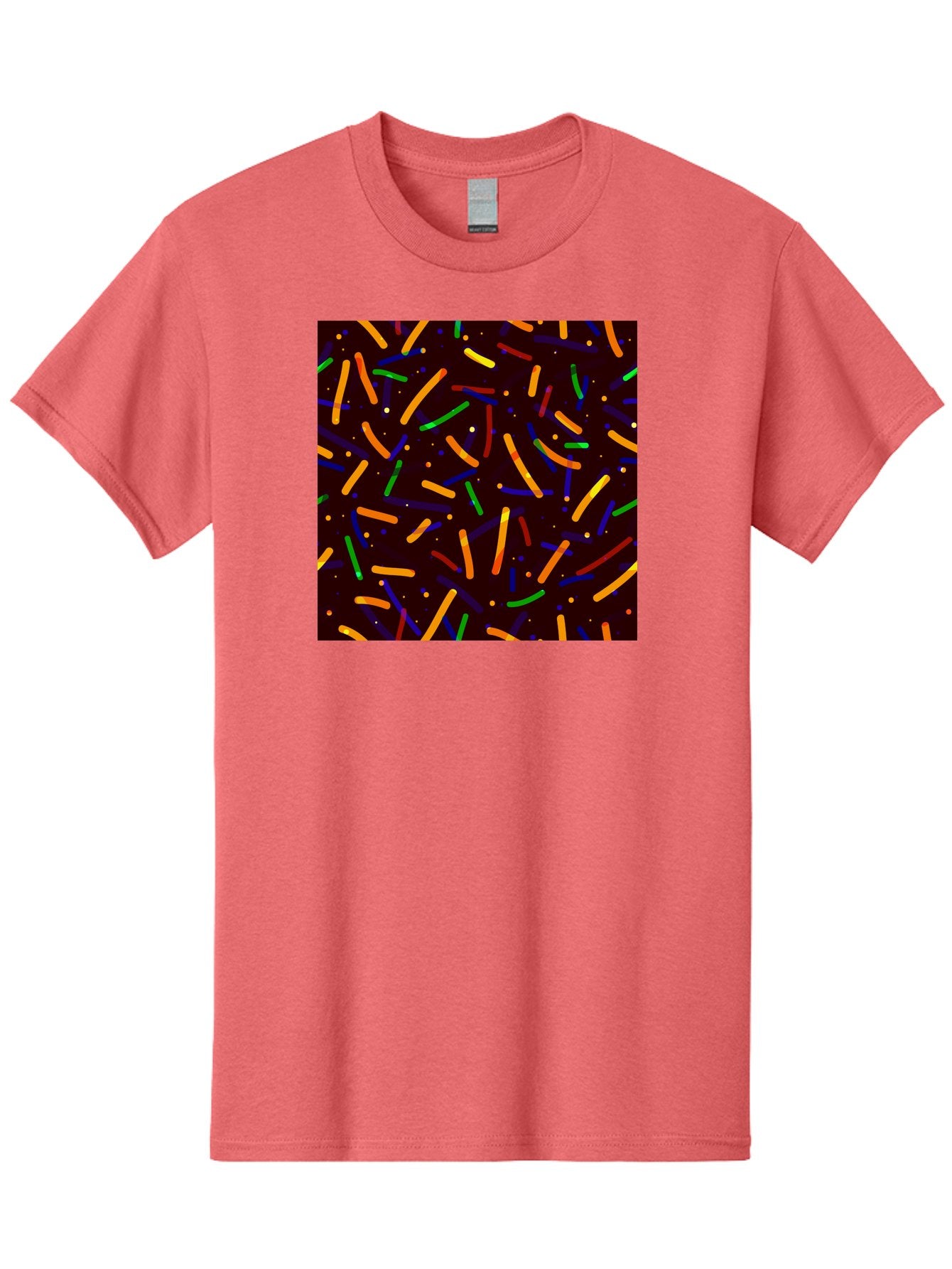 Colorful-Sprinkles Men'S Graphic Tee, 100% Cotton, Comfortable Casual Summer Wear, Machine Washable, Colorful Sprinkles, Confetti Pattern, Vibrant Colors, Festive Design, Celebratory Theme, Multicolored Decorations, Party Atmosphere, Aac387 9