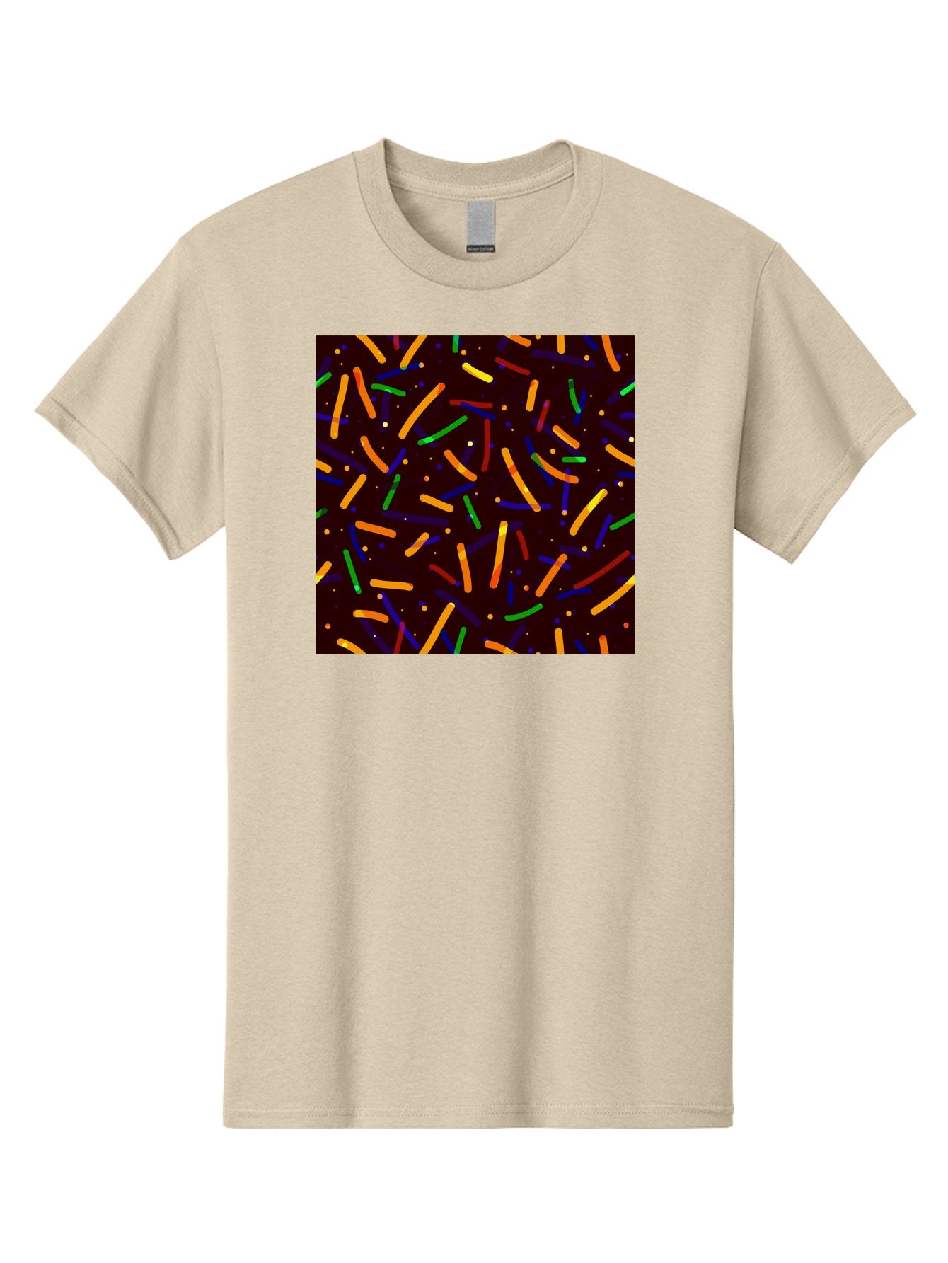 Colorful-Sprinkles Men'S Graphic Tee, 100% Cotton, Comfortable Casual Summer Wear, Machine Washable, Colorful Sprinkles, Confetti Pattern, Vibrant Colors, Festive Design, Celebratory Theme, Multicolored Decorations, Party Atmosphere, Aac387 7