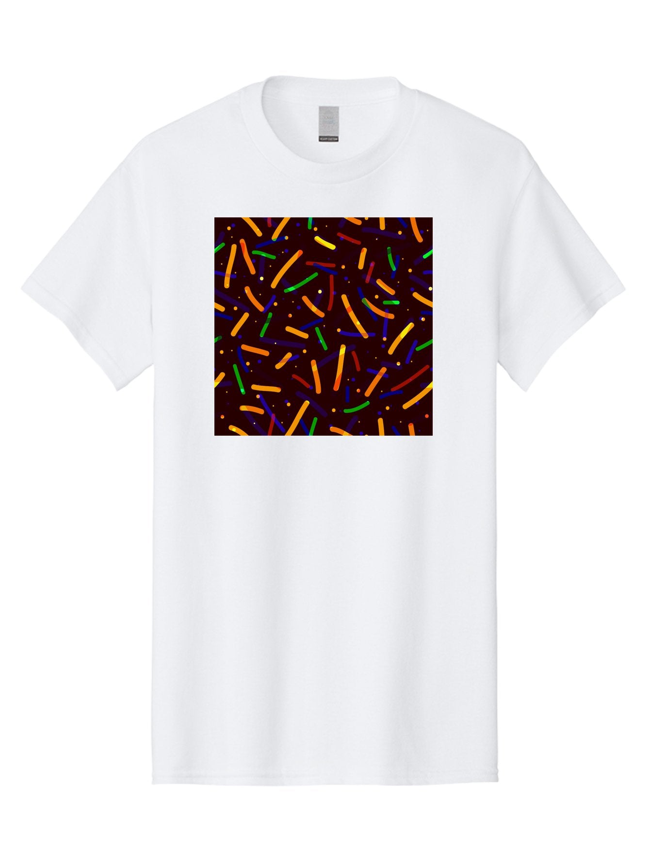 Colorful-Sprinkles Men'S Graphic Tee, 100% Cotton, Comfortable Casual Summer Wear, Machine Washable, Colorful Sprinkles, Confetti Pattern, Vibrant Colors, Festive Design, Celebratory Theme, Multicolored Decorations, Party Atmosphere, Aac387 8