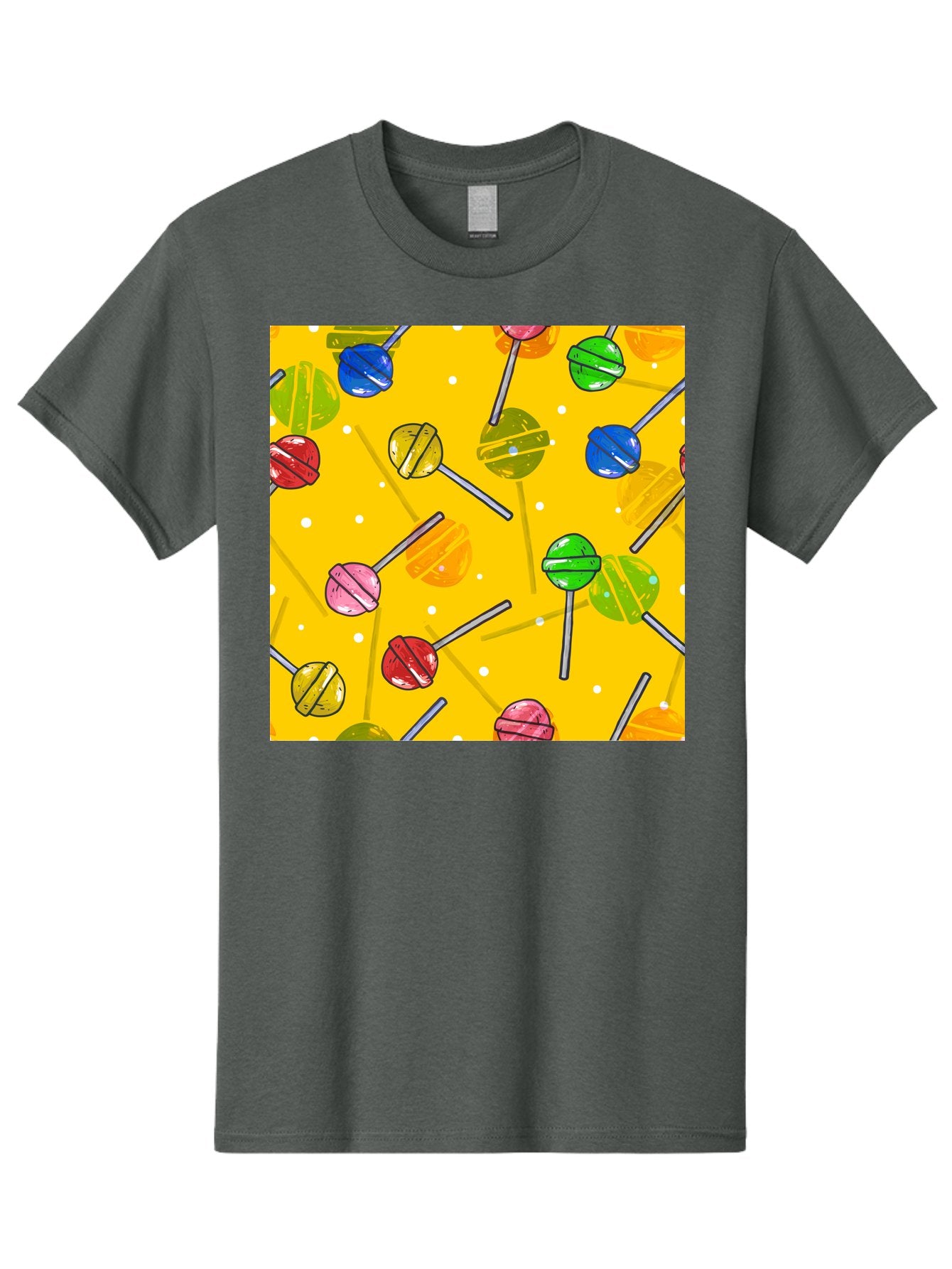 Lollipops Men'S Graphic Tee, 100% Cotton, Comfortable Casual Summer Wear, Machine Washable, Lollipops, Candy, Sweets, Colorful Treats, Vibrant Hues, Playful Design, Sweet Tooth, Party Favors, Kid'S Party Aac402 3