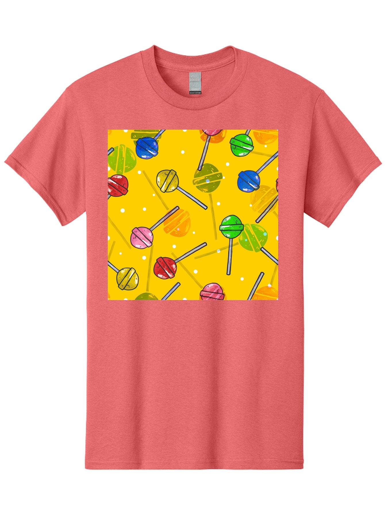 Lollipops Men'S Graphic Tee, 100% Cotton, Comfortable Casual Summer Wear, Machine Washable, Lollipops, Candy, Sweets, Colorful Treats, Vibrant Hues, Playful Design, Sweet Tooth, Party Favors, Kid'S Party Aac402 7
