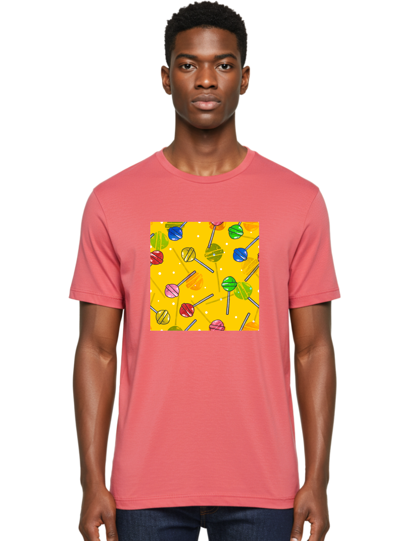 Lollipops Men'S Graphic Tee, 100% Cotton, Comfortable Casual Summer Wear, Machine Washable, Lollipops, Candy, Sweets, Colorful Treats, Vibrant Hues, Playful Design, Sweet Tooth, Party Favors, Kid'S Party Aac402 26