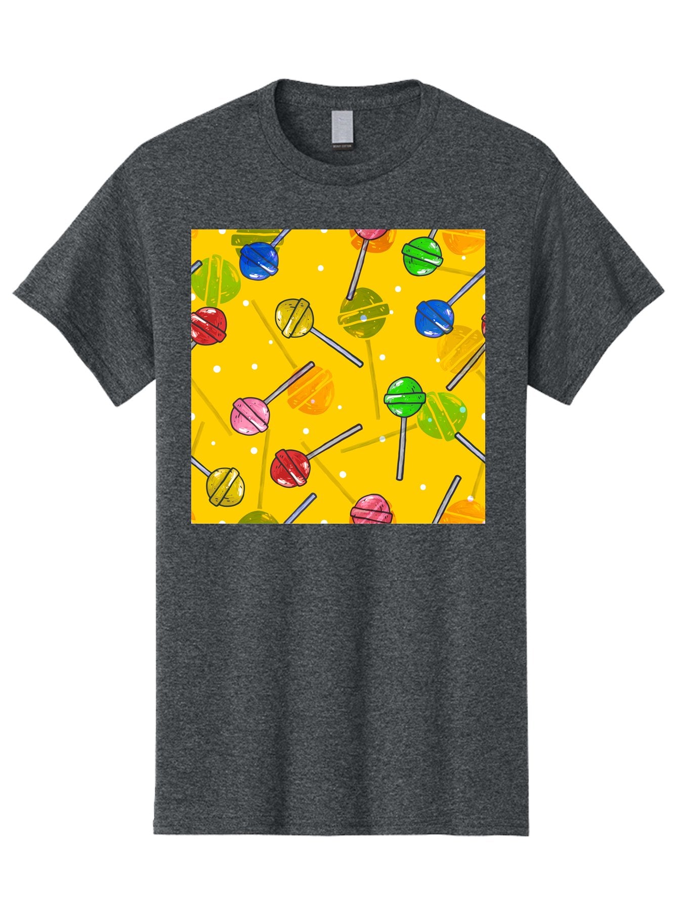 Lollipops Men'S Graphic Tee, 100% Cotton, Comfortable Casual Summer Wear, Machine Washable, Lollipops, Candy, Sweets, Colorful Treats, Vibrant Hues, Playful Design, Sweet Tooth, Party Favors, Kid'S Party Aac402 13