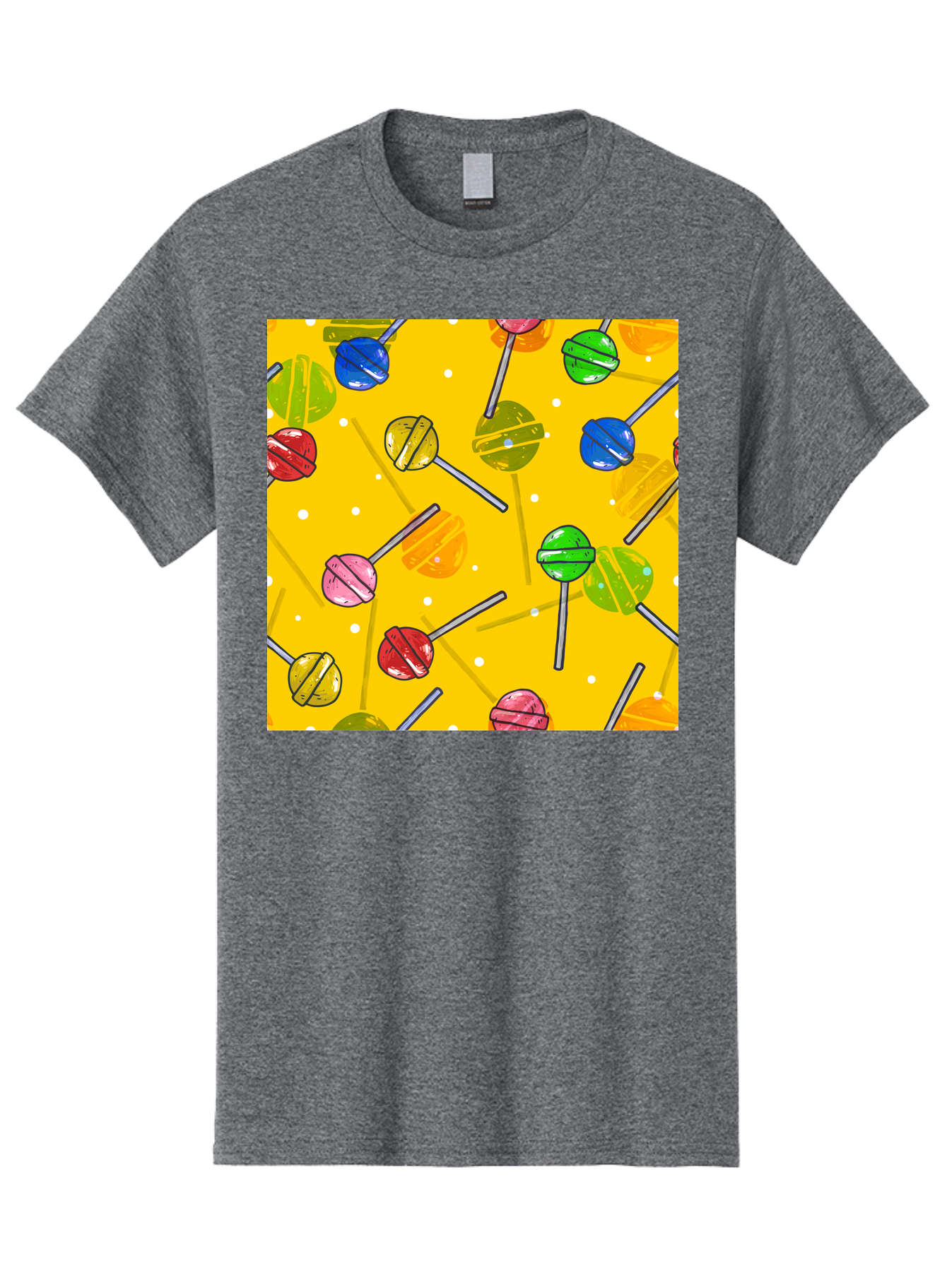 Lollipops Men'S Graphic Tee, 100% Cotton, Comfortable Casual Summer Wear, Machine Washable, Lollipops, Candy, Sweets, Colorful Treats, Vibrant Hues, Playful Design, Sweet Tooth, Party Favors, Kid'S Party Aac402 5
