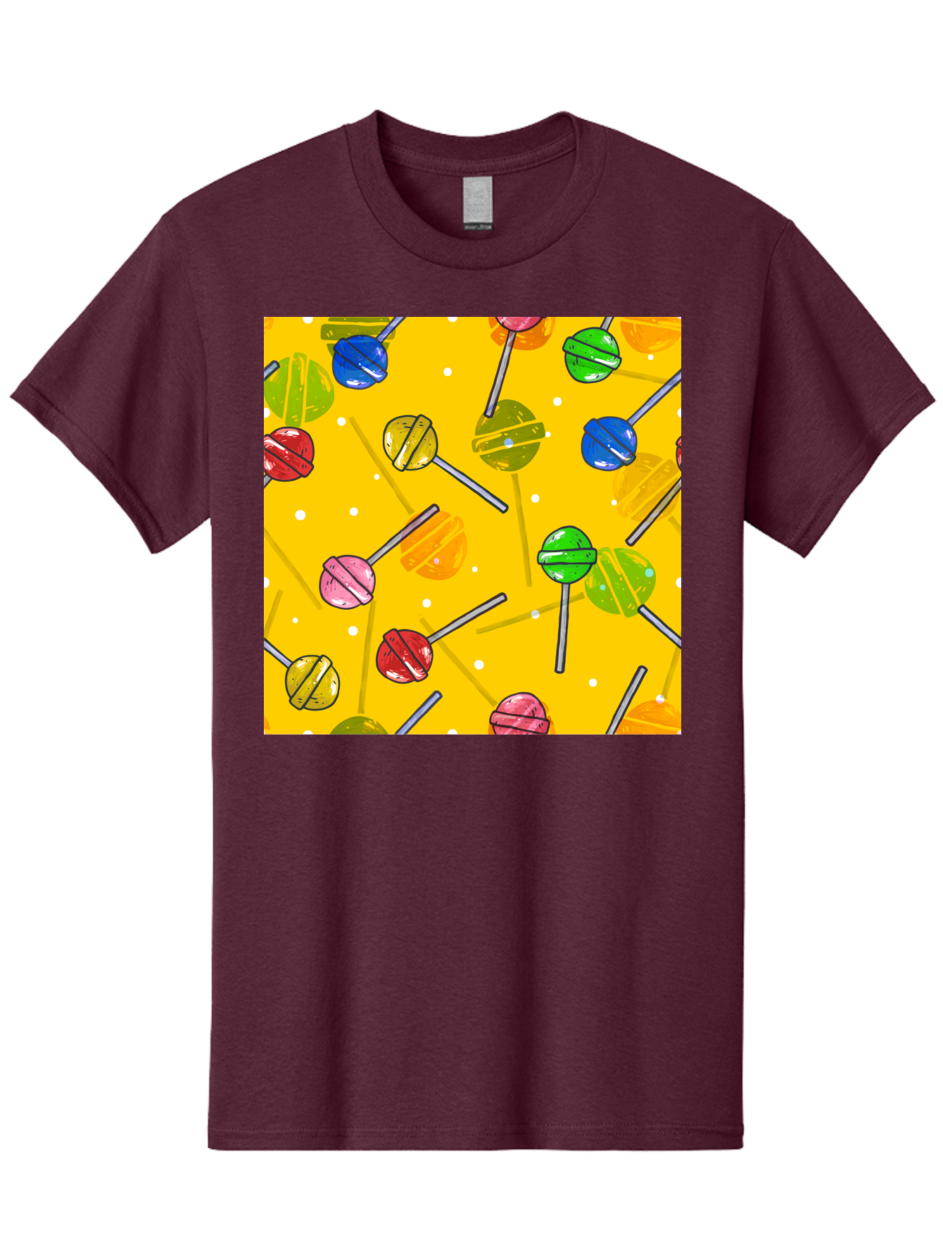 Lollipops Men'S Graphic Tee, 100% Cotton, Comfortable Casual Summer Wear, Machine Washable, Lollipops, Candy, Sweets, Colorful Treats, Vibrant Hues, Playful Design, Sweet Tooth, Party Favors, Kid'S Party Aac402 3