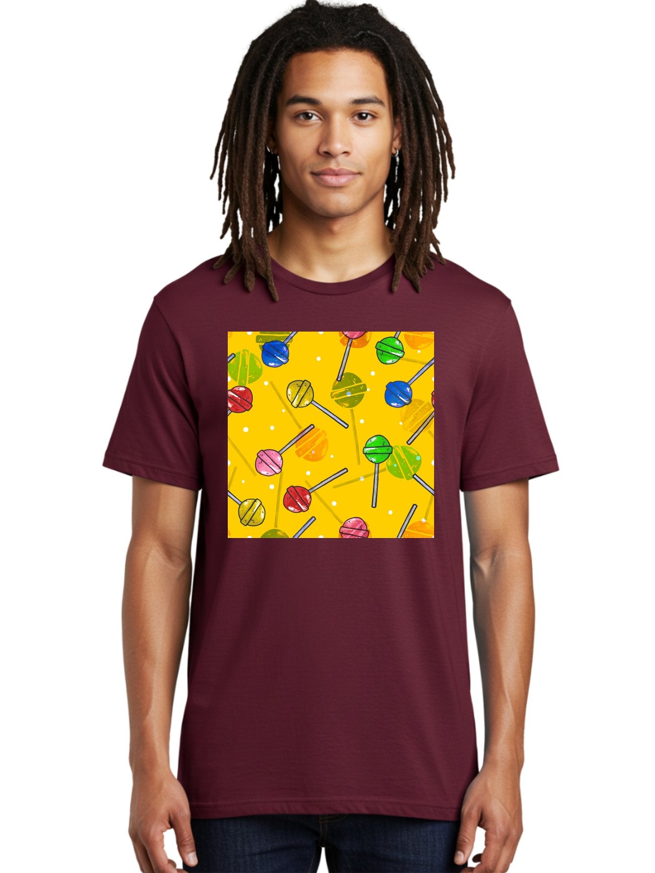 Lollipops Men'S Graphic Tee, 100% Cotton, Comfortable Casual Summer Wear, Machine Washable, Lollipops, Candy, Sweets, Colorful Treats, Vibrant Hues, Playful Design, Sweet Tooth, Party Favors, Kid'S Party Aac402 29