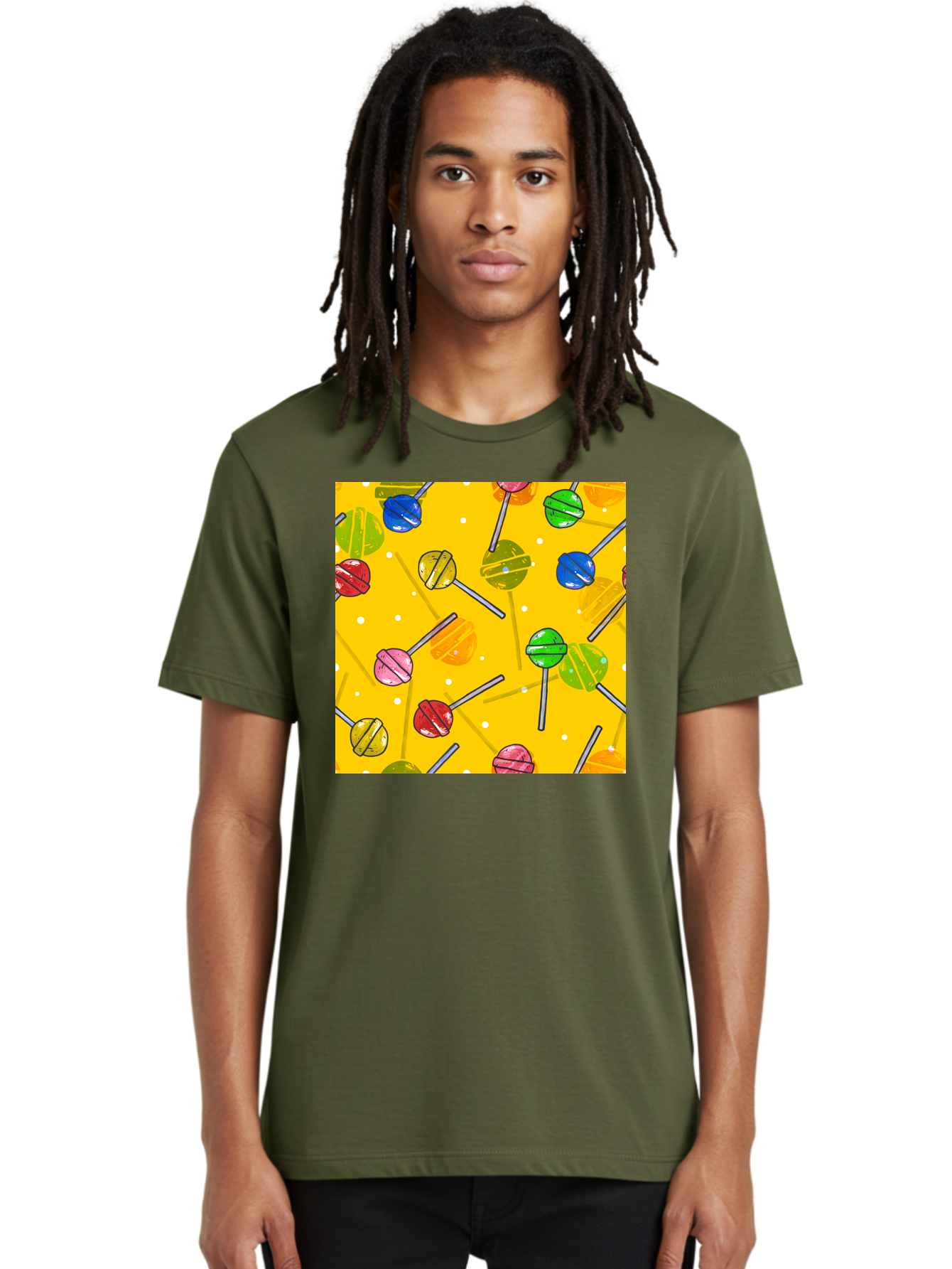 Lollipops Men'S Graphic Tee, 100% Cotton, Comfortable Casual Summer Wear, Machine Washable, Lollipops, Candy, Sweets, Colorful Treats, Vibrant Hues, Playful Design, Sweet Tooth, Party Favors, Kid'S Party Aac402 22