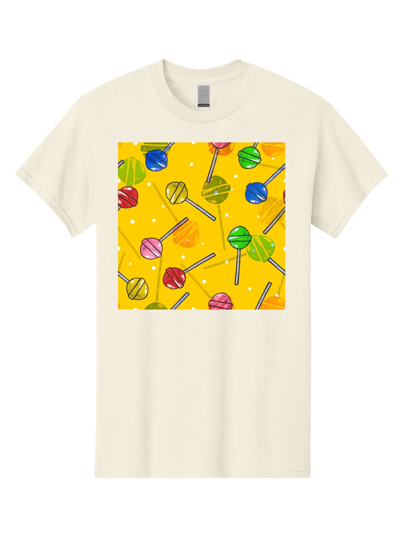 Lollipops Men'S Graphic Tee, 100% Cotton, Comfortable Casual Summer Wear, Machine Washable, Lollipops, Candy, Sweets, Colorful Treats, Vibrant Hues, Playful Design, Sweet Tooth, Party Favors, Kid'S Party Aac402 5