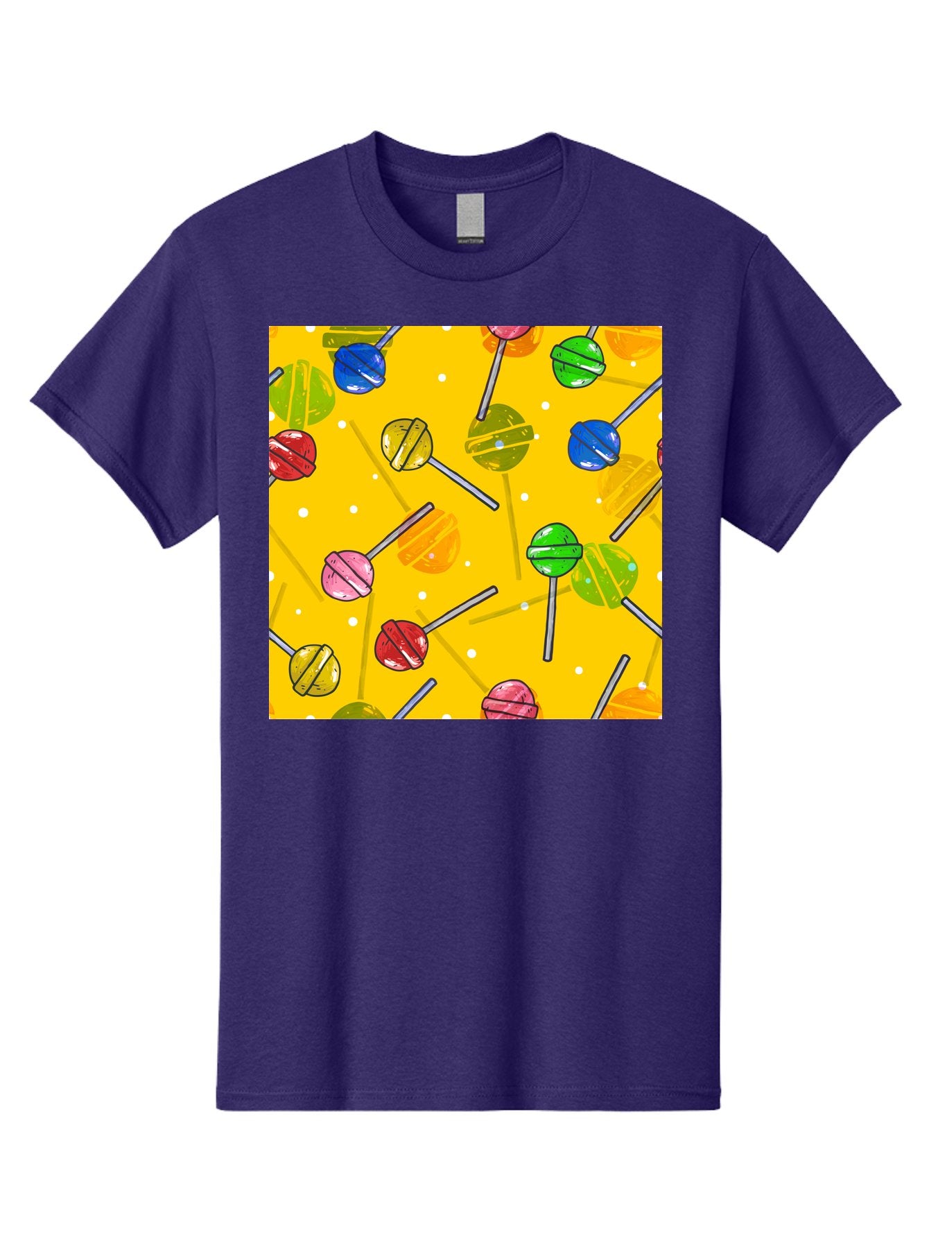 Lollipops Men'S Graphic Tee, 100% Cotton, Comfortable Casual Summer Wear, Machine Washable, Lollipops, Candy, Sweets, Colorful Treats, Vibrant Hues, Playful Design, Sweet Tooth, Party Favors, Kid'S Party Aac402 6