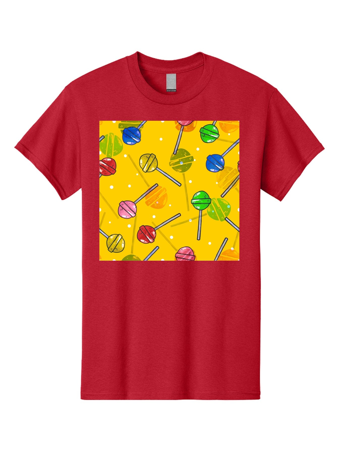 Lollipops Men'S Graphic Tee, 100% Cotton, Comfortable Casual Summer Wear, Machine Washable, Lollipops, Candy, Sweets, Colorful Treats, Vibrant Hues, Playful Design, Sweet Tooth, Party Favors, Kid'S Party Aac402 4