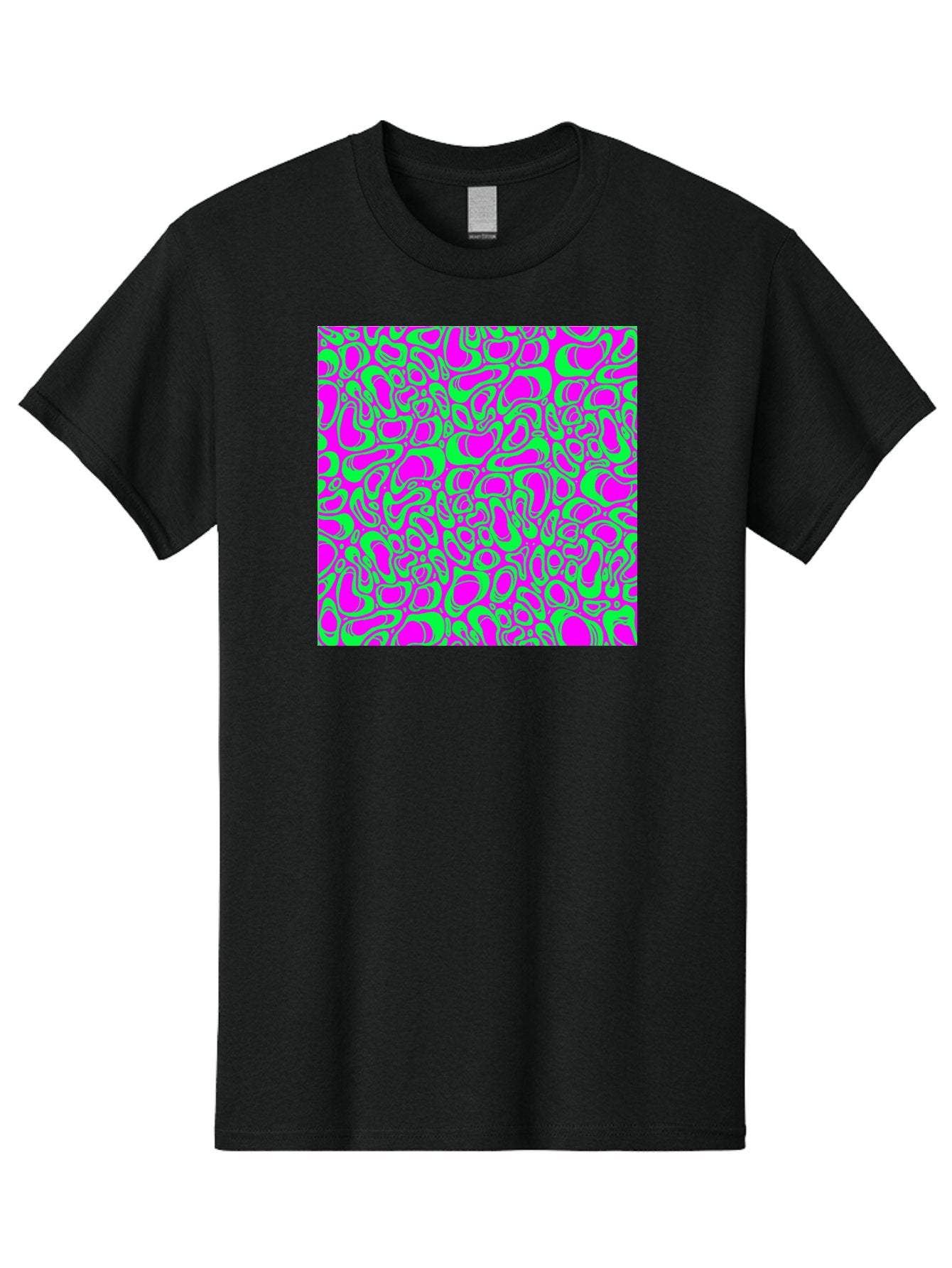 Magenta-And-Green-Pattern Men'S Graphic Tee, 100% Cotton, Comfortable Casual Summer Wear, Machine Washable, Leopard Print Pattern, Animal Print Design, Vibrant Colors, Bold Fashion Statement, Abstract Texture, Colorful Graphic Aac404 7
