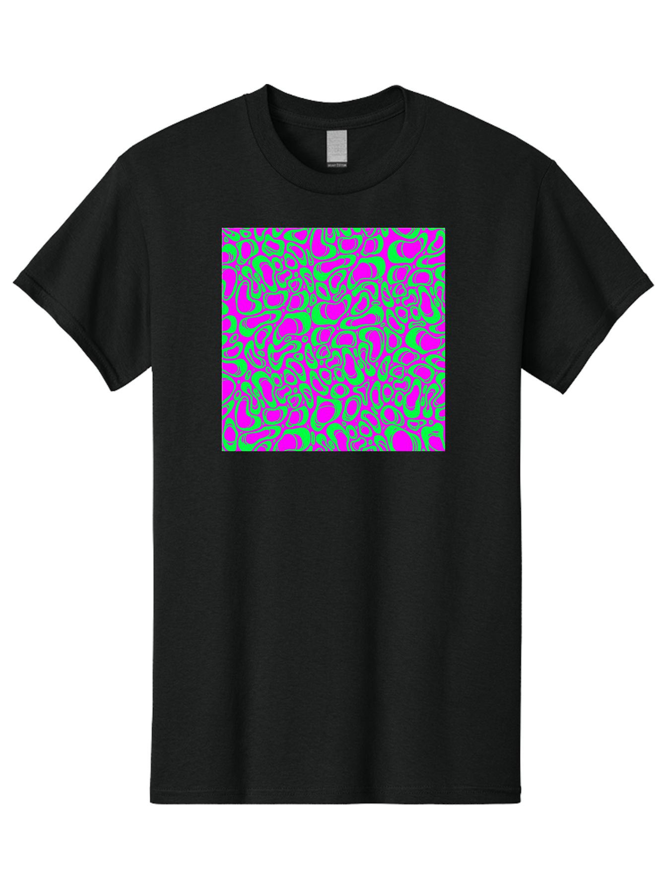 Magenta-And-Green-Pattern Men'S Graphic Tee, 100% Cotton, Comfortable Casual Summer Wear, Machine Washable, Leopard Print Pattern, Animal Print Design, Vibrant Colors, Bold Fashion Statement, Abstract Texture, Colorful Graphic Aac404 25