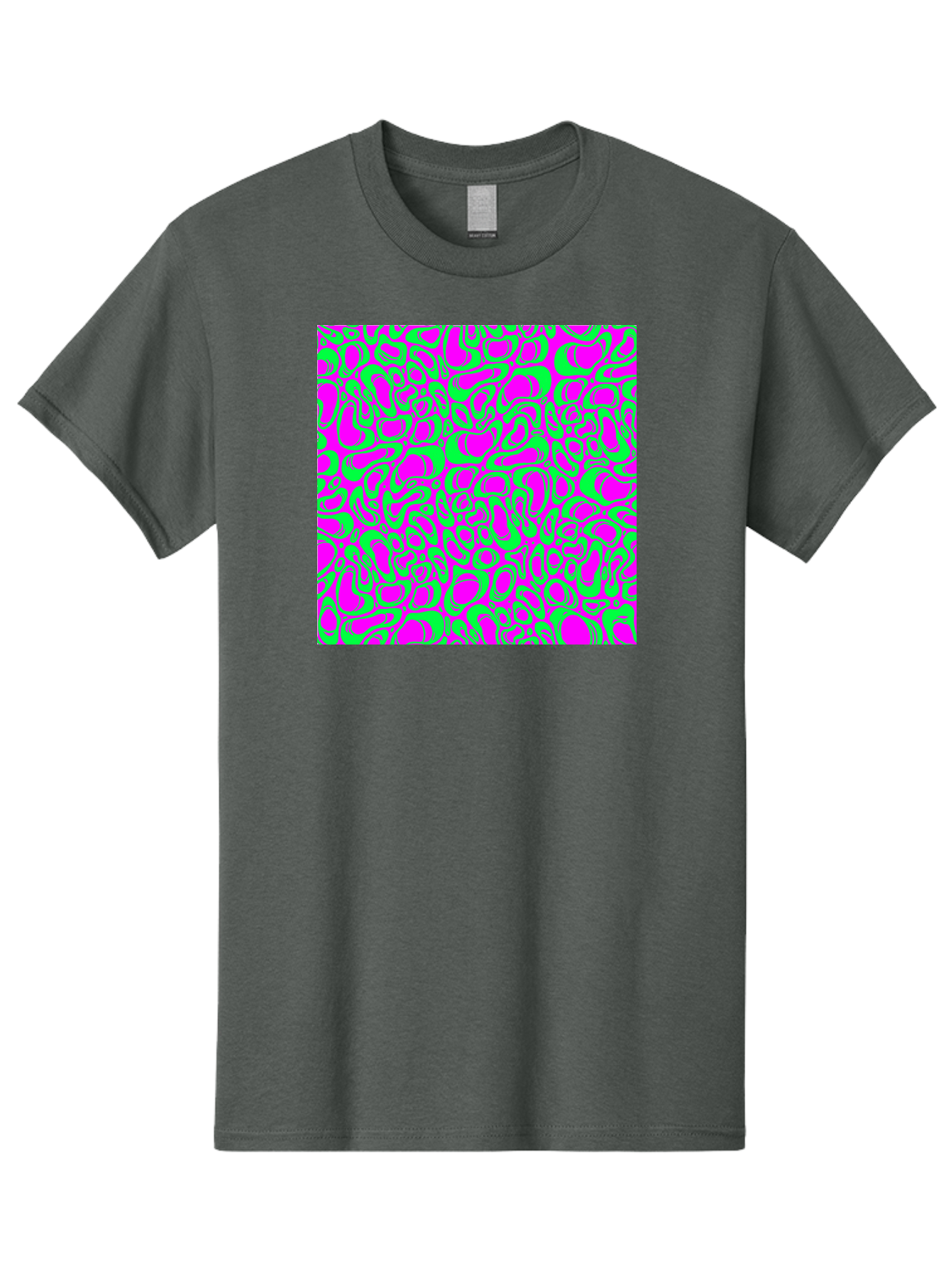 Magenta-And-Green-Pattern Men'S Graphic Tee, 100% Cotton, Comfortable Casual Summer Wear, Machine Washable, Leopard Print Pattern, Animal Print Design, Vibrant Colors, Bold Fashion Statement, Abstract Texture, Colorful Graphic Aac404 3