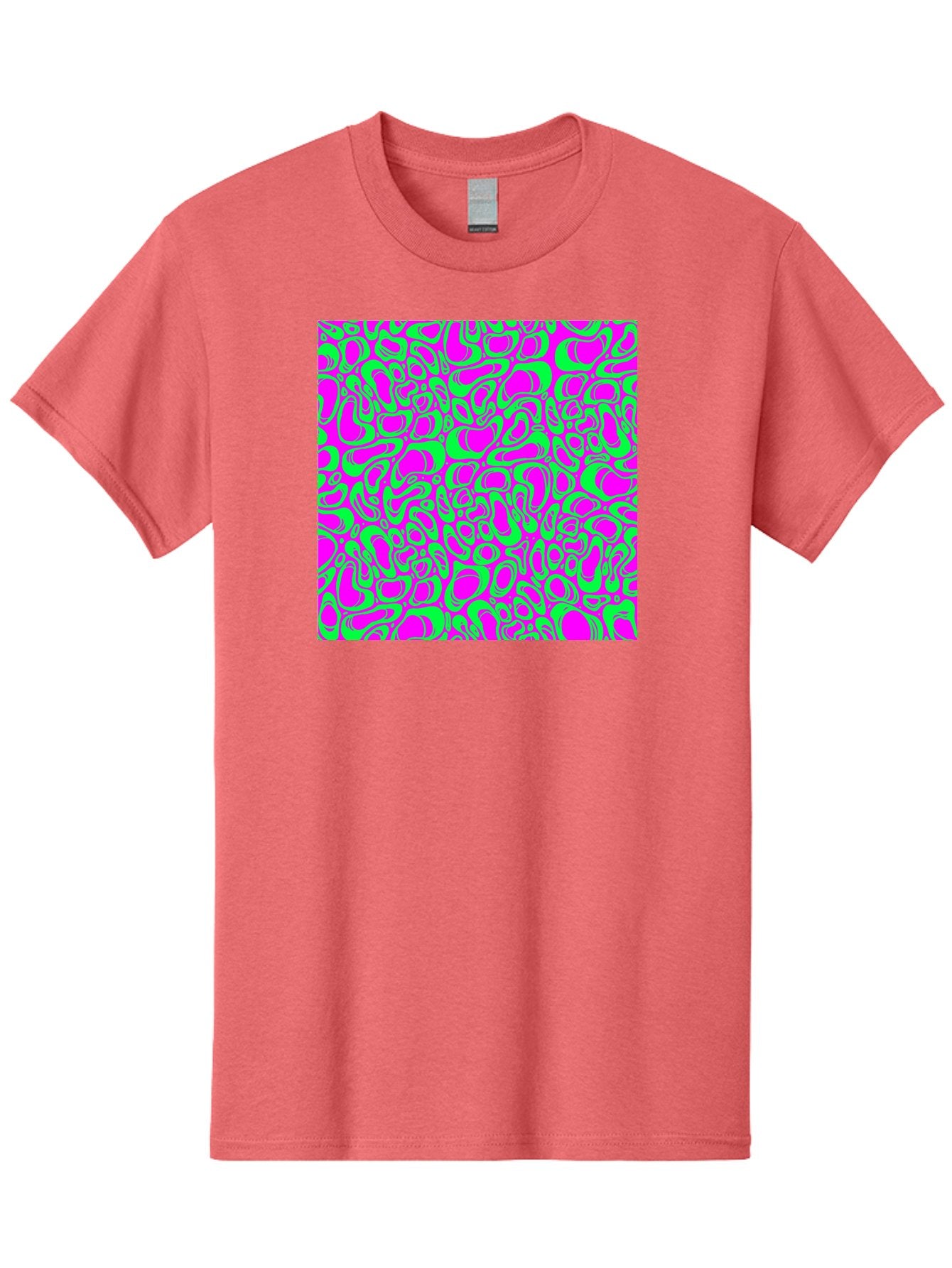 Magenta-And-Green-Pattern Men'S Graphic Tee, 100% Cotton, Comfortable Casual Summer Wear, Machine Washable, Leopard Print Pattern, Animal Print Design, Vibrant Colors, Bold Fashion Statement, Abstract Texture, Colorful Graphic Aac404 10