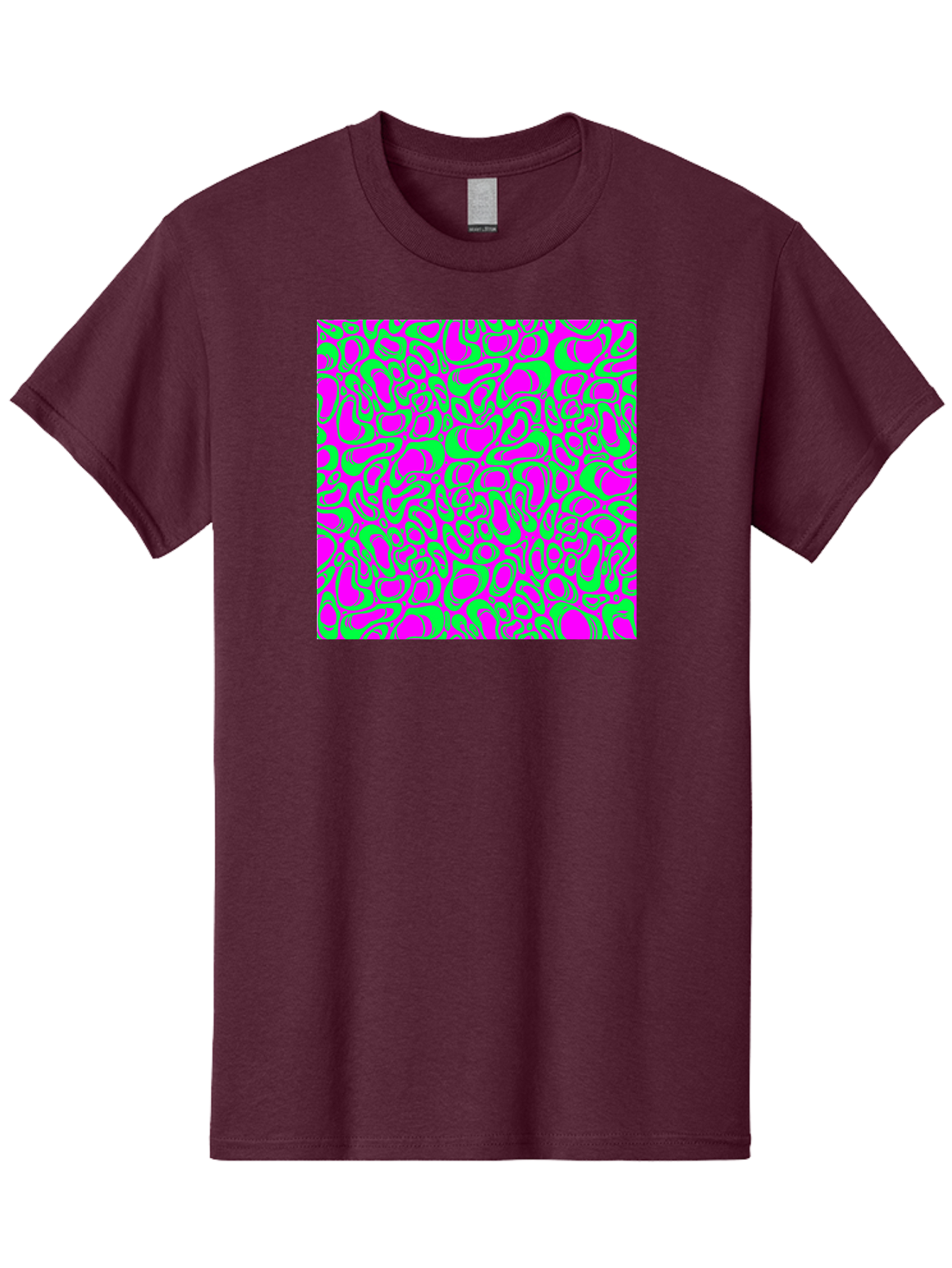 Magenta-And-Green-Pattern Men'S Graphic Tee, 100% Cotton, Comfortable Casual Summer Wear, Machine Washable, Leopard Print Pattern, Animal Print Design, Vibrant Colors, Bold Fashion Statement, Abstract Texture, Colorful Graphic Aac404 13